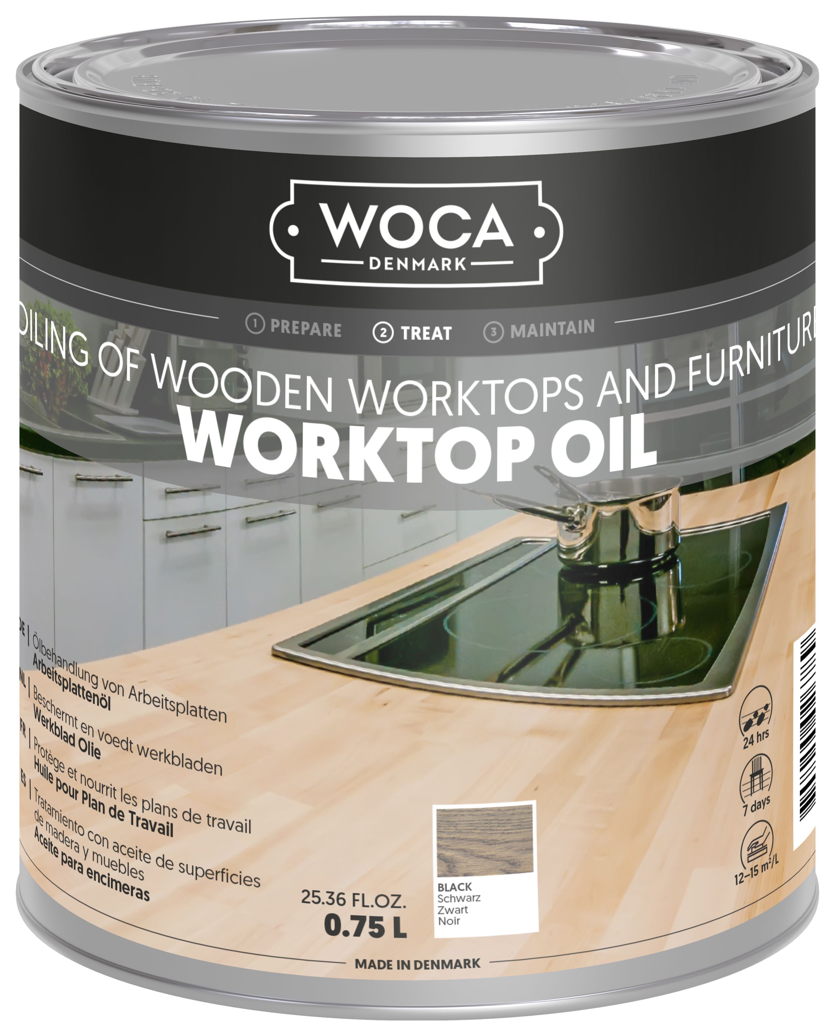 WOCA Black Worktop Oil - 750ml