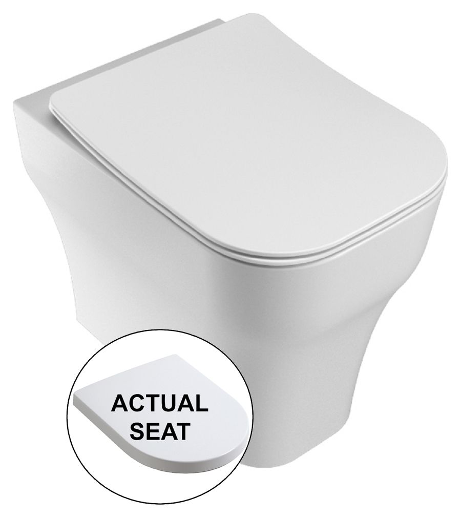 Image of Wickes Siena Easy Clean Back To Wall Furniture Pan & Soft Close Wrap Over Seat - 360mm