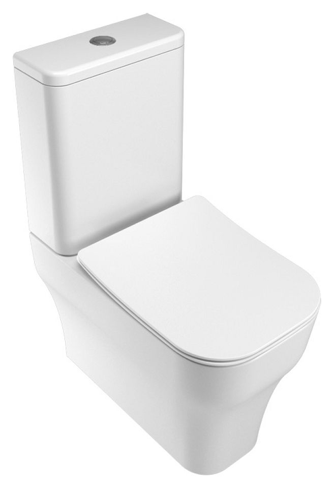 Wickes Siena Easy Clean Close Coupled Toilet Pan & Soft Close Slim Sandwich Seat - 360mm