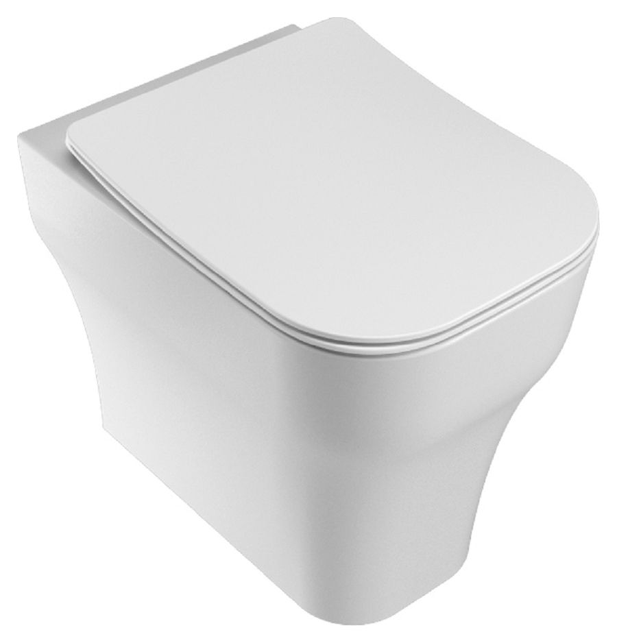 Image of Wickes Siena Easy Clean Back To Wall Furniture Pan & Soft Close Slim Sandwich Seat - 360mm