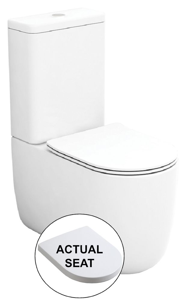 Wickes Teramo Easy Clean Close Coupled Toilet Pan & Soft Close Seat