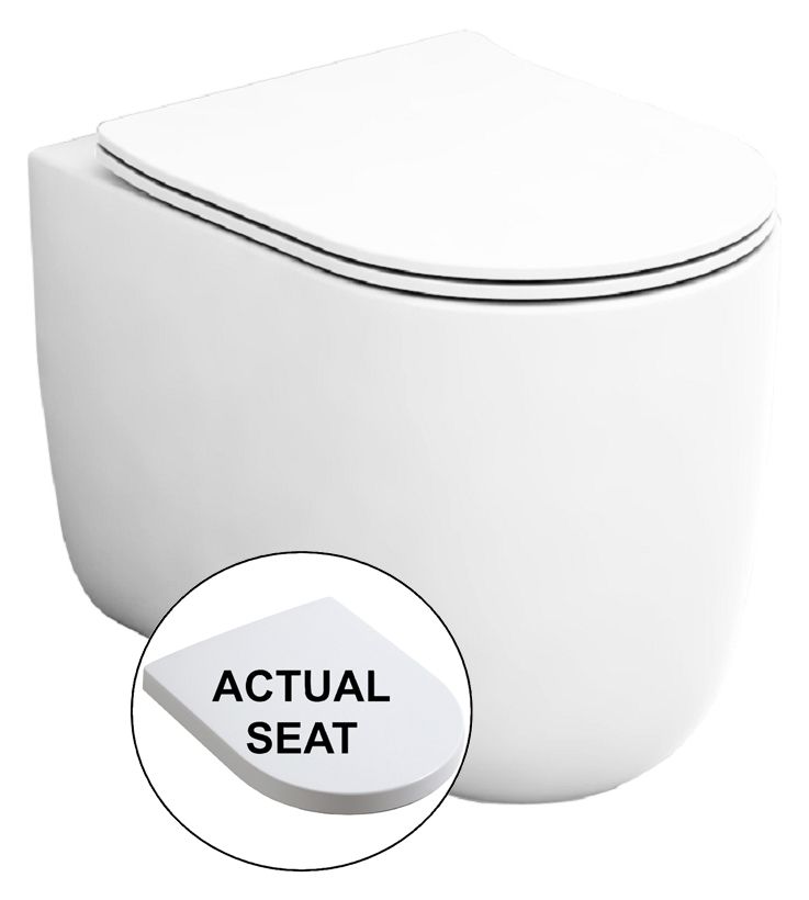 Wickes Teramo Easy Clean Back To Wall Furniture Pan & Soft Close Wrap Over Seat - 360mm