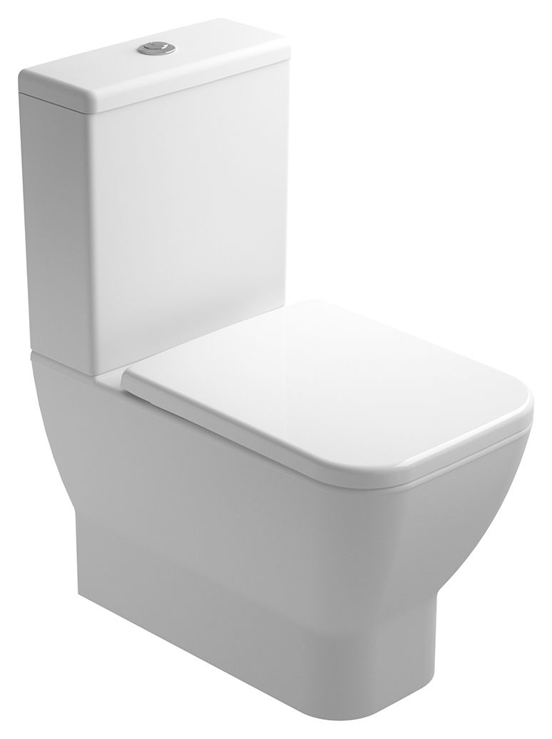 Wickes Emma Easy Clean Close Coupled Toilet Pan, Cistern & Soft Close Seat