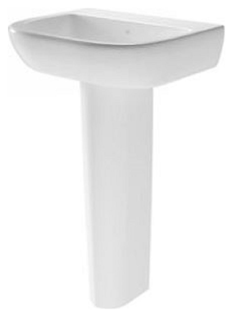 Wickes Galeria Ceramic 1 Tap Hole Cloakroom Basin with Full Bathroom Pedestal - 550mm