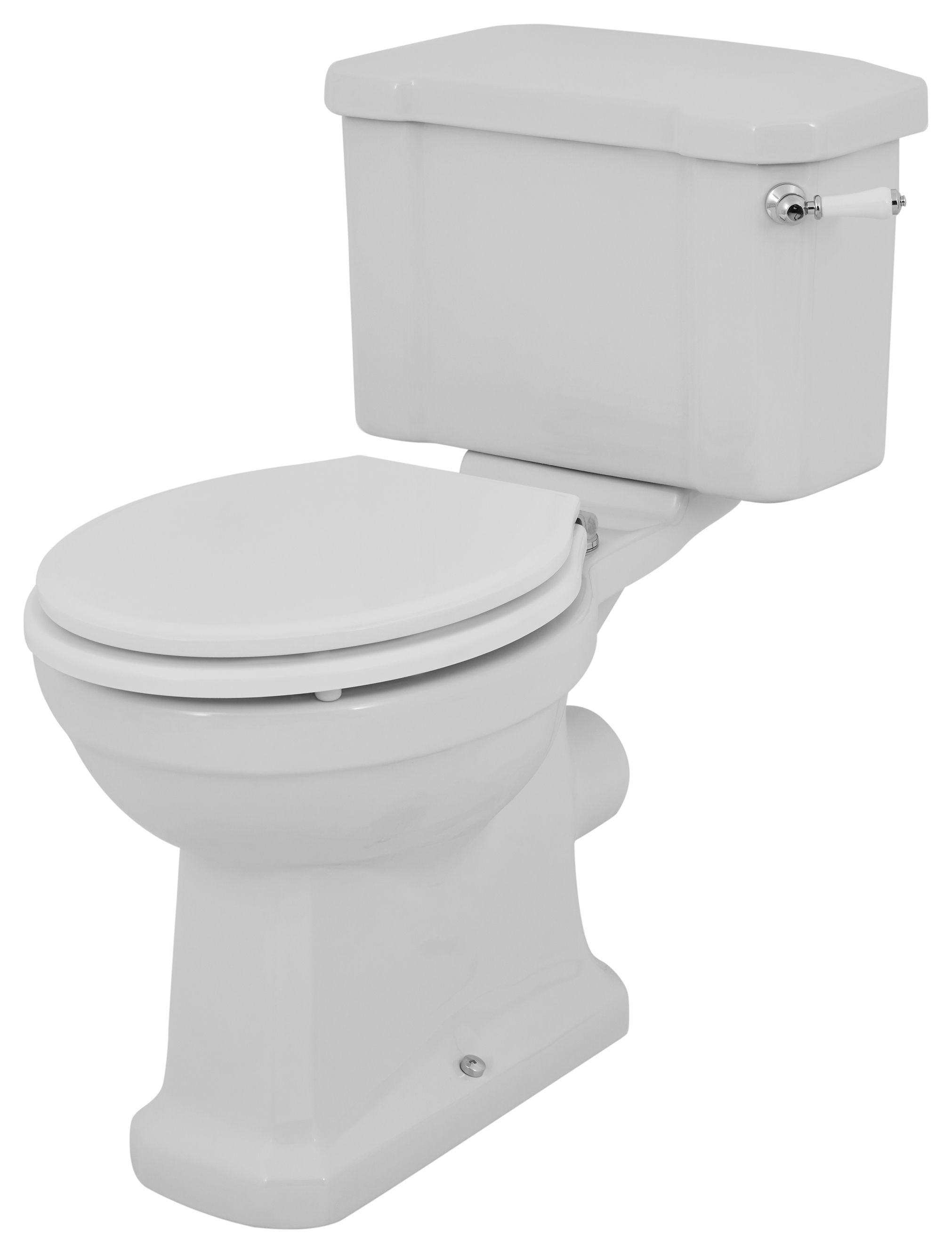 Wickes Oxford Traditional Close Coupled Toilet Pan, Cistern & White Soft Close Seat
