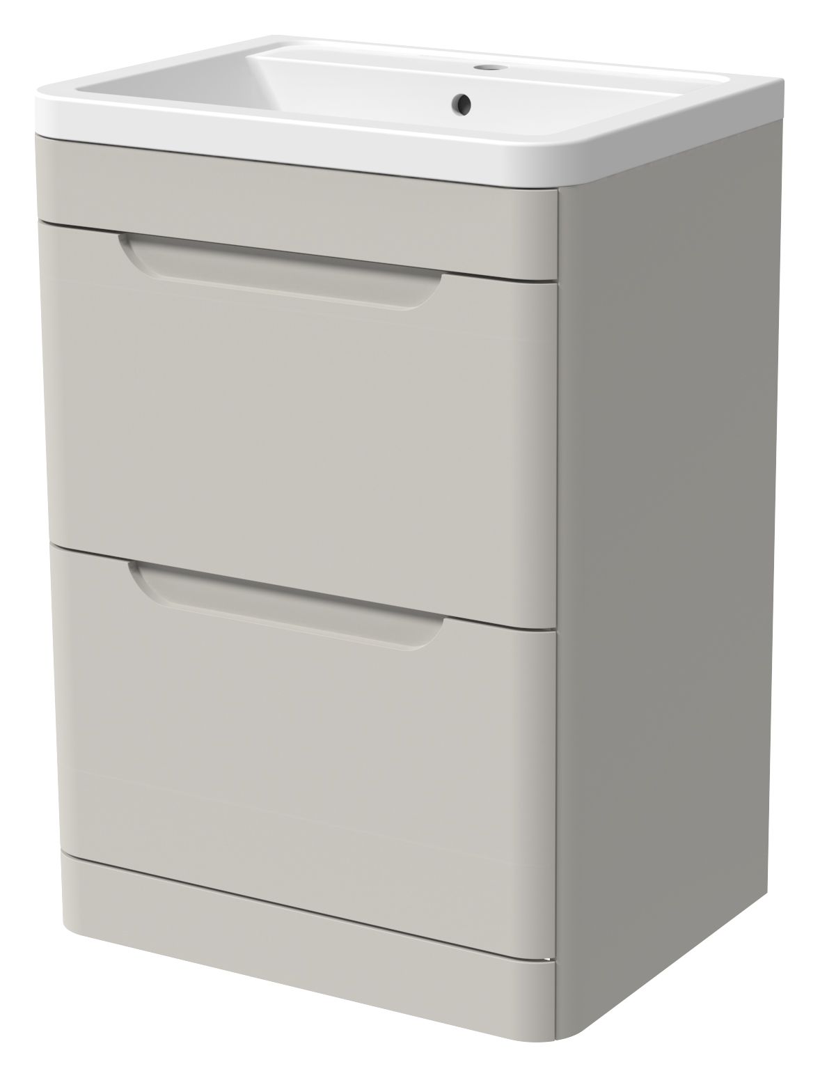 Wickes Malmo Light Grey Freestanding J Pull Vanity Unit & Basin - 967 x 600mm