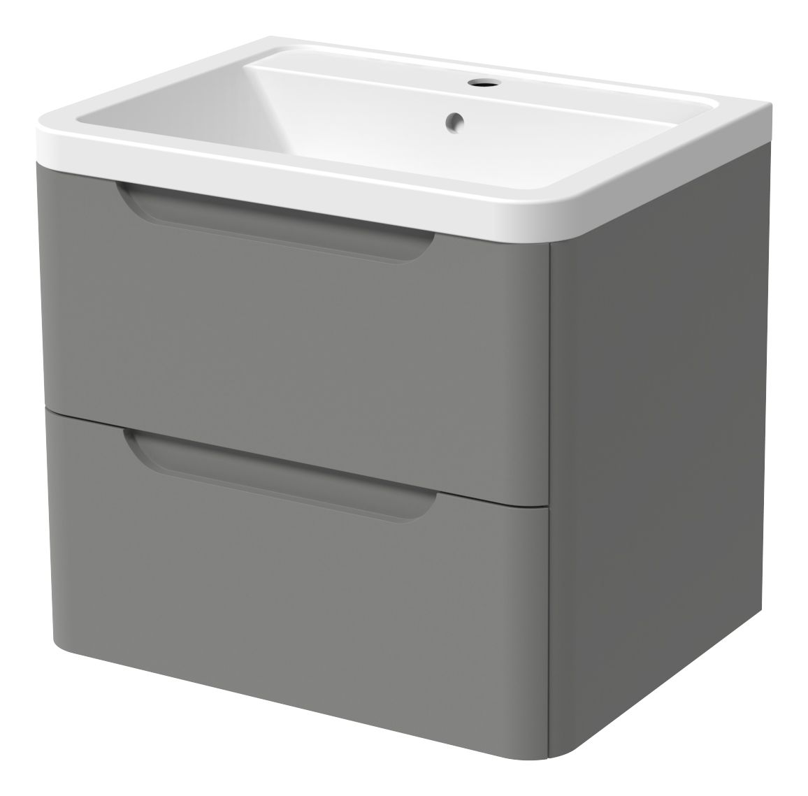 Wickes Malmo Dust Grey Wall Hung J Pull Vanity Unit & Basin