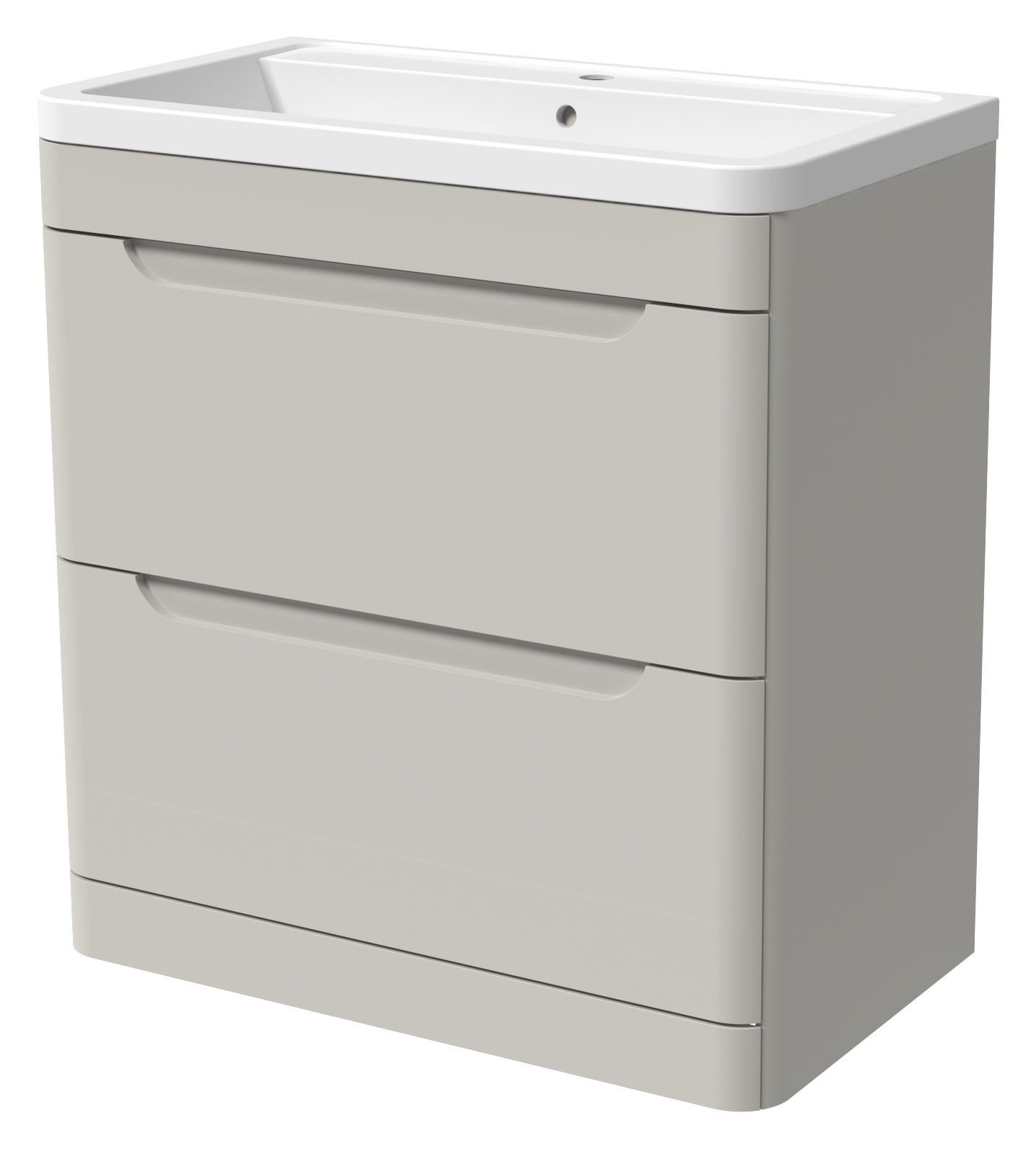 Image of Wickes Malmo Light Grey Freestanding J Pull Vanity Unit & Basin - 967 x 800mm