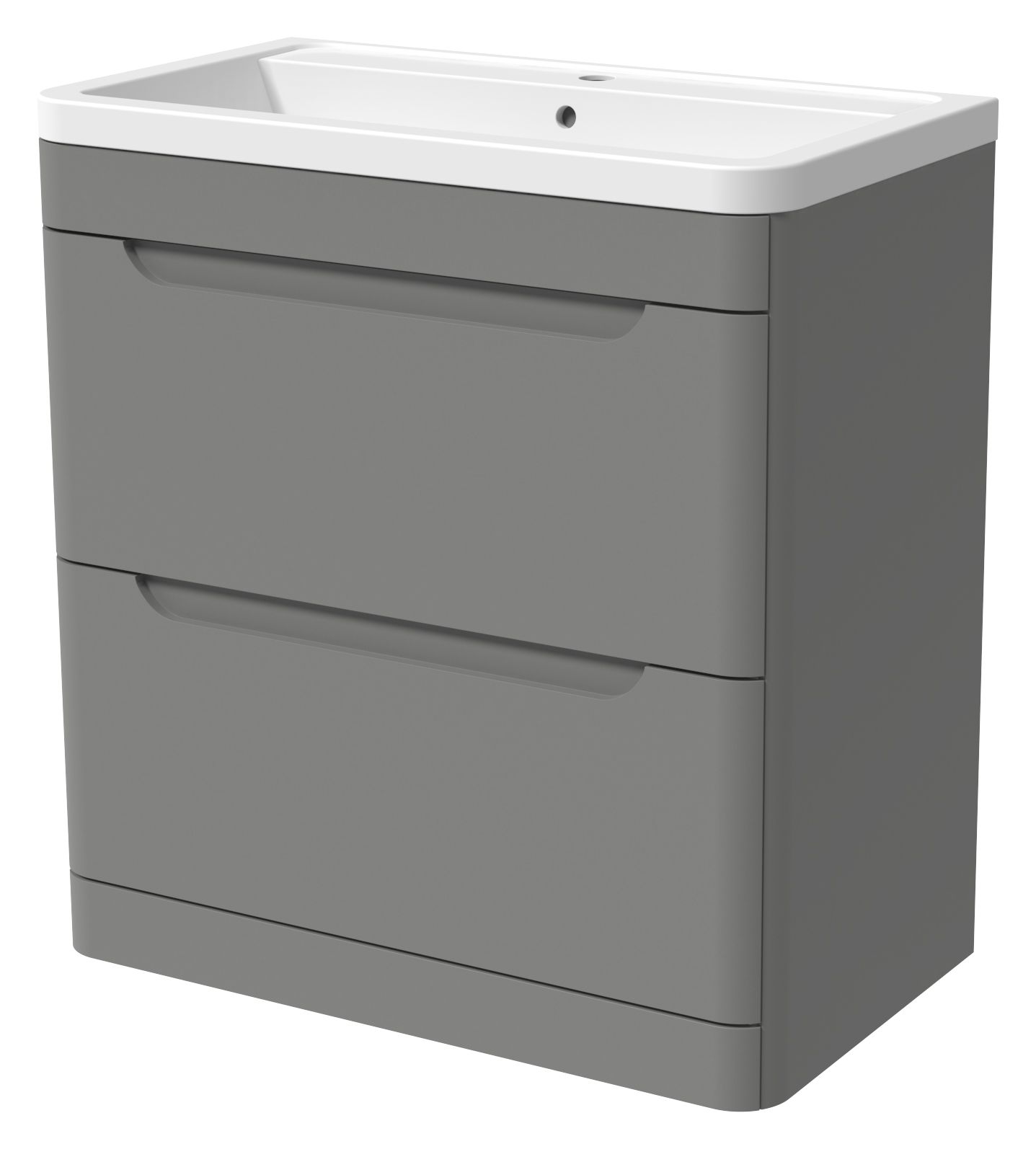 Image of Wickes Malmo Dust Grey Freestanding J Pull Vanity Unit & Basin - 967 x 800mm