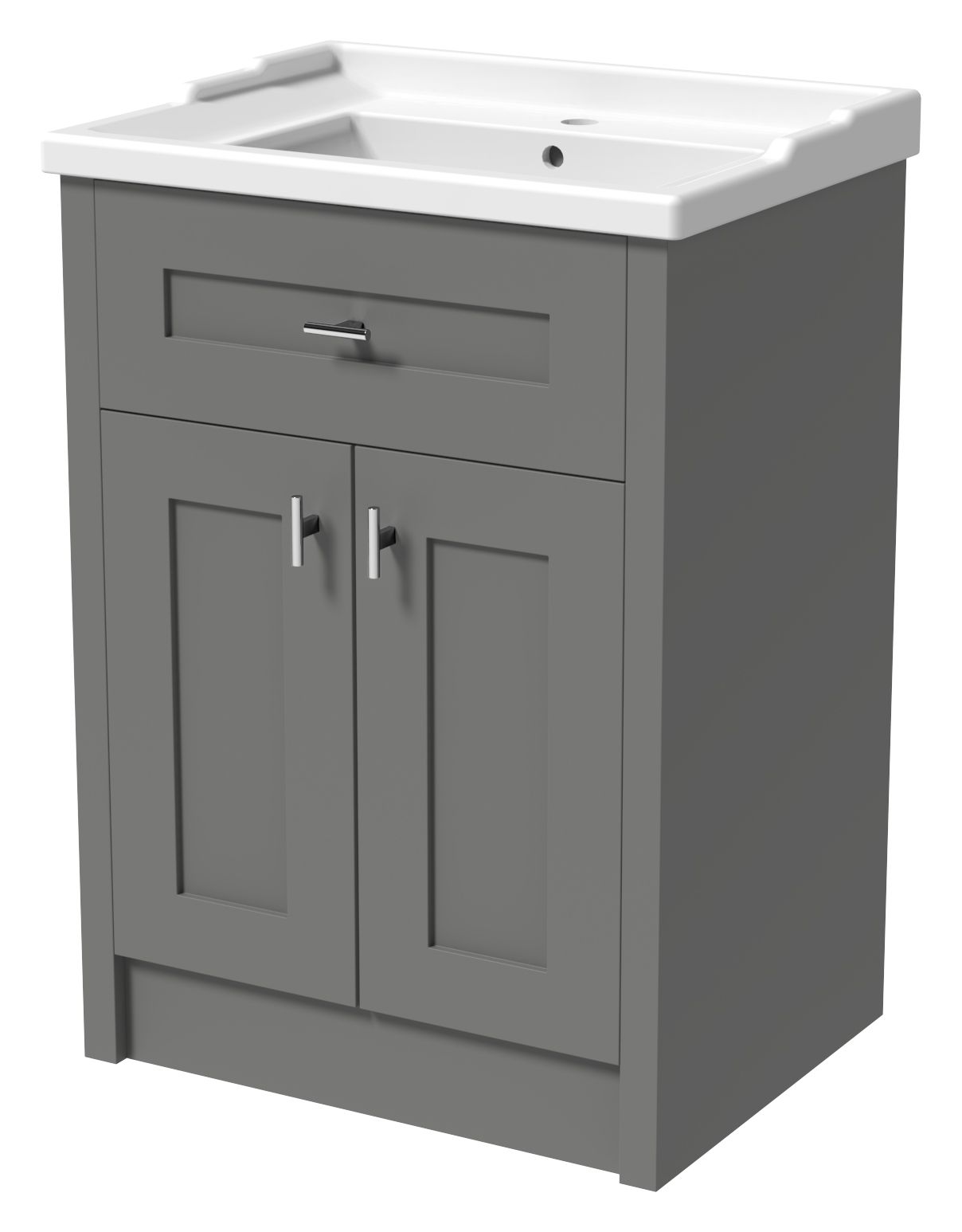 Wickes Hayman Dove Grey Traditional Freestanding Vanity Unit & Basin - 1033 x 800mm