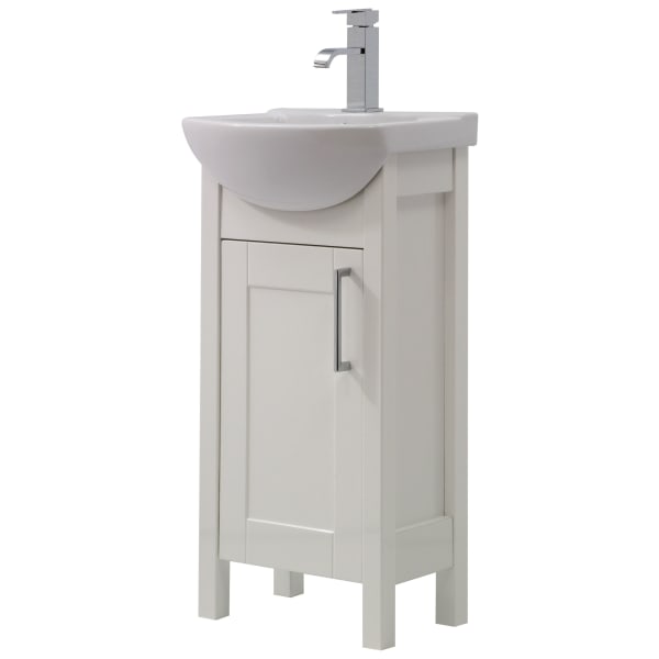 Wickes Frontera Freestanding Traditional White Vanity Unit with Basin - 830 x 445mm