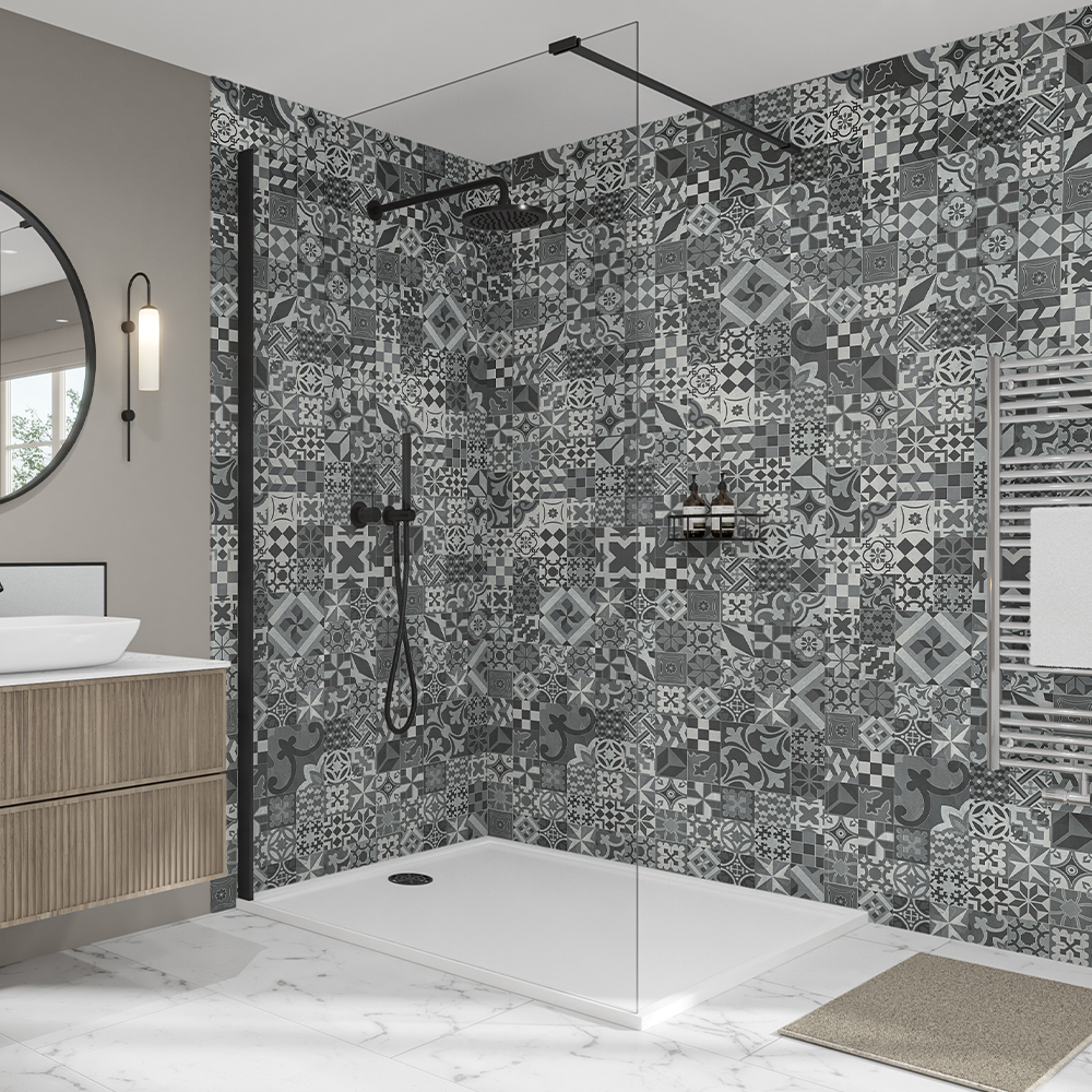 Mermaid Elite Abruzzo 2 Sided Shower Panel Kit - 1200 x 900mm
