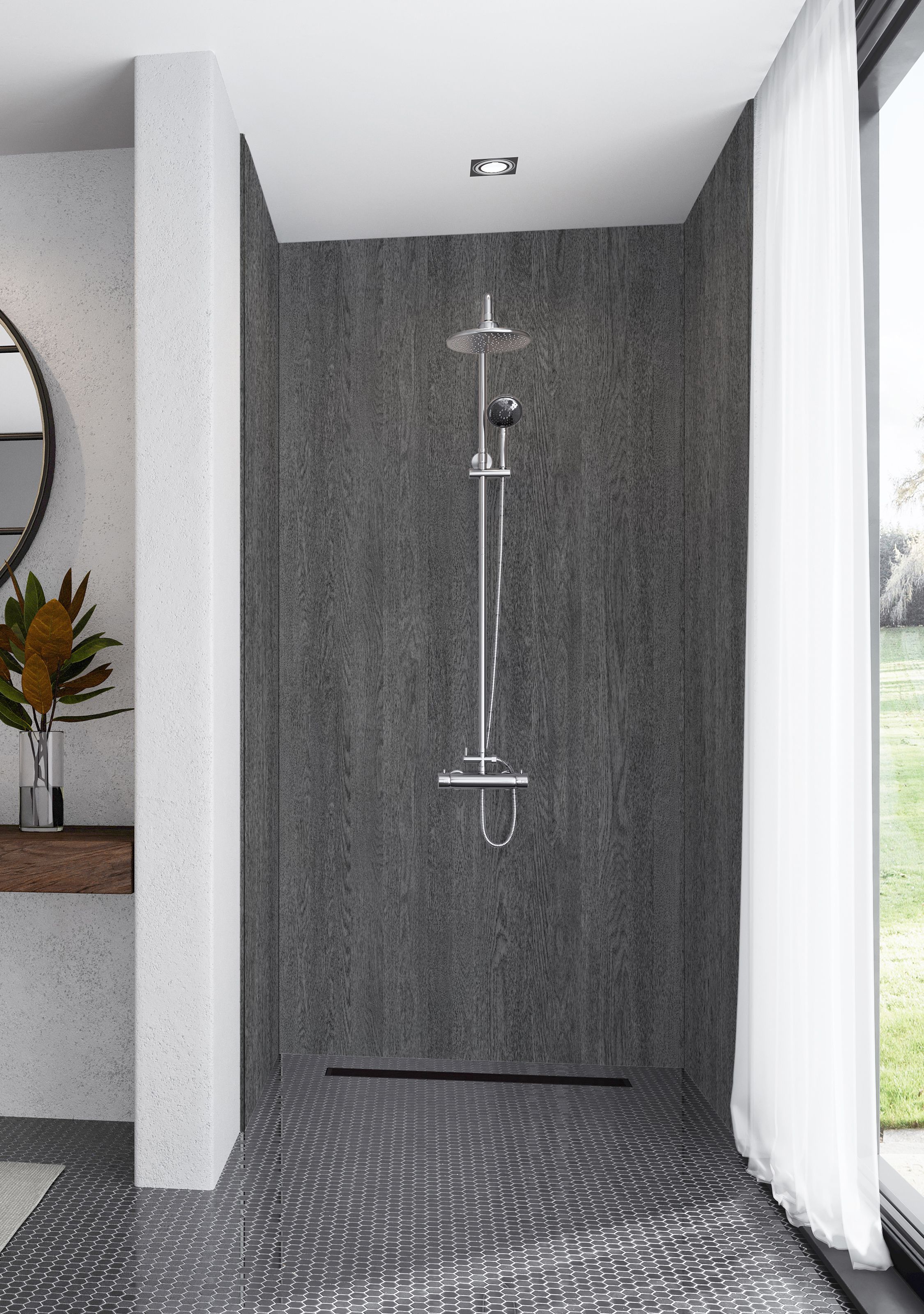 Image of Mermaid Elite Bomarzo 3 Sided Shower Panel Kit - 1200 x 900mm