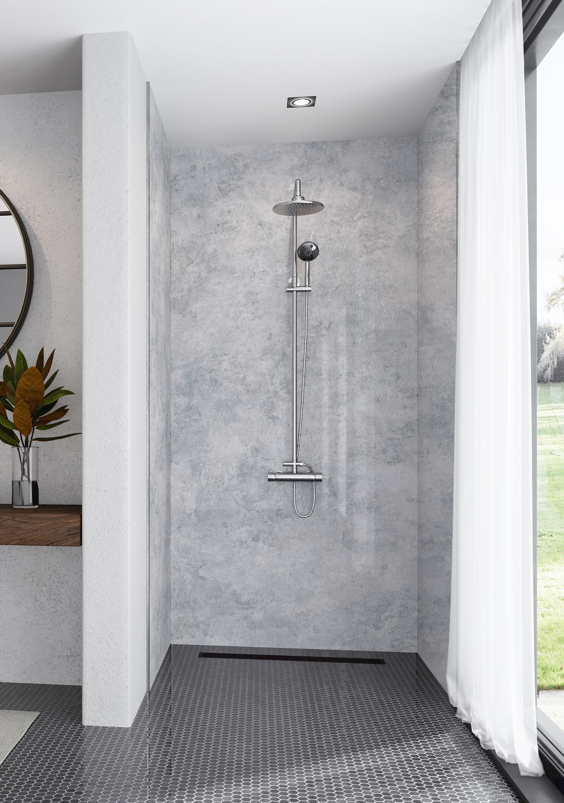 Mermaid Elite Caliza 3 Sided Shower Panel Kit - 900 x 900mm