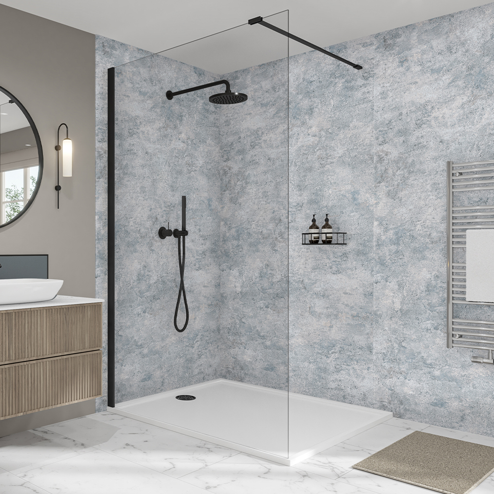 Mermaid Elite Caliza 3 Sided Shower Panel Kit - 1200 x 900mm