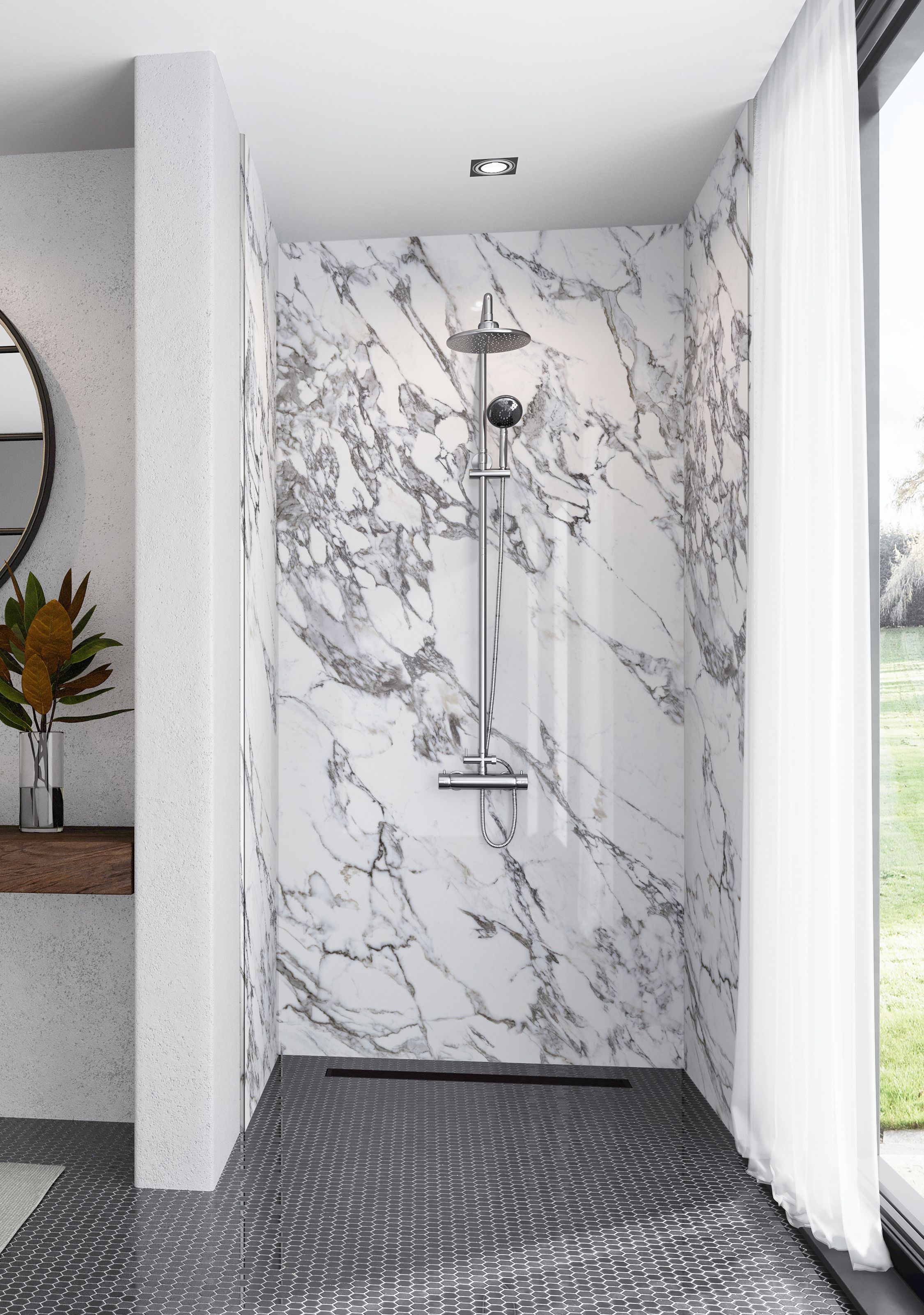 Image of Mermaid Elite Migliore 3 Sided Shower Panel Kit - 900 x 900mm