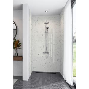Image of Mermaid Elite Quartzo Bianco 3 Sided Shower Panel Kit - 1200 x 900mm