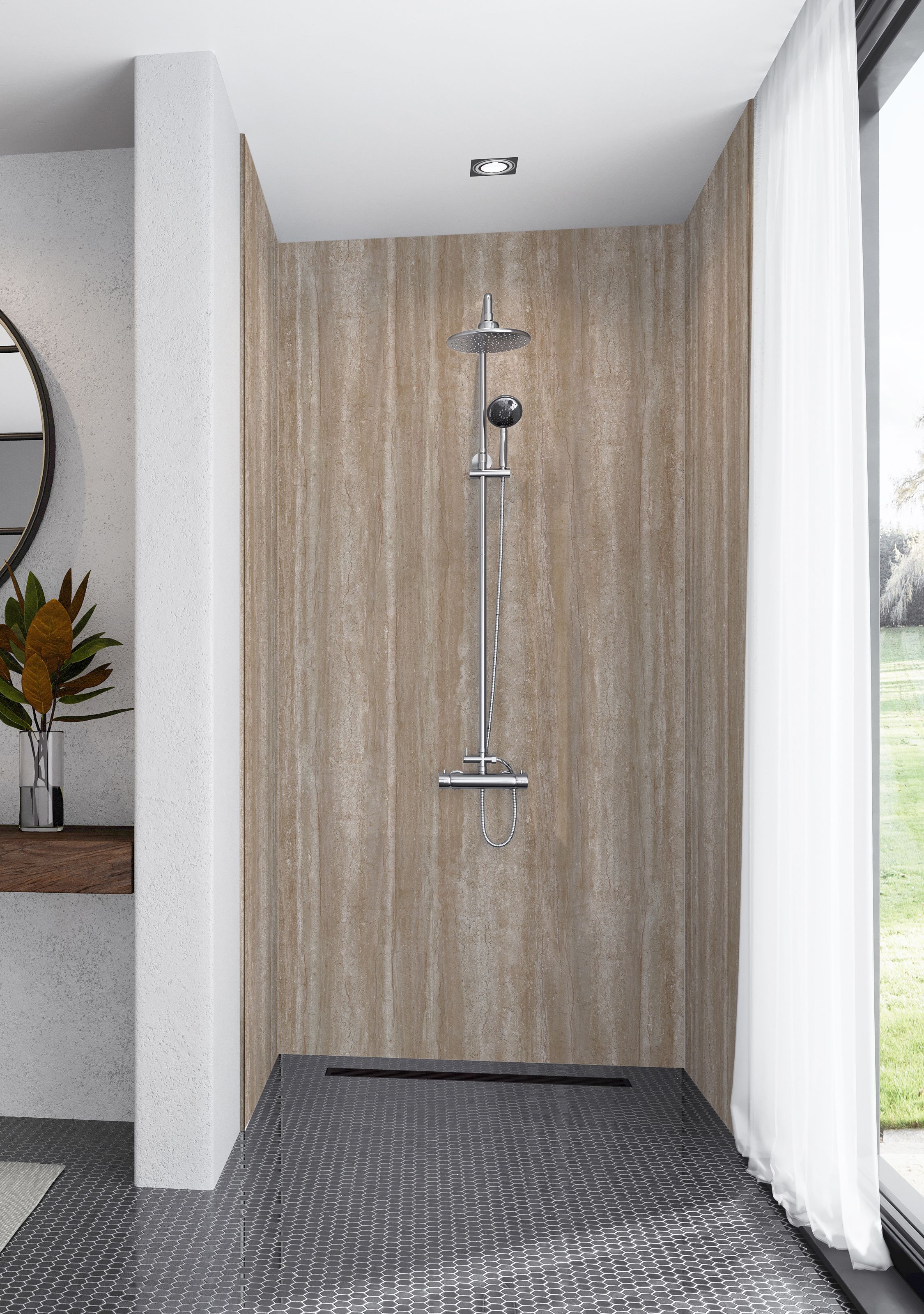 Image of Mermaid Elite Sovana 3 Sided Shower Panel Kit - 900 x 900mm