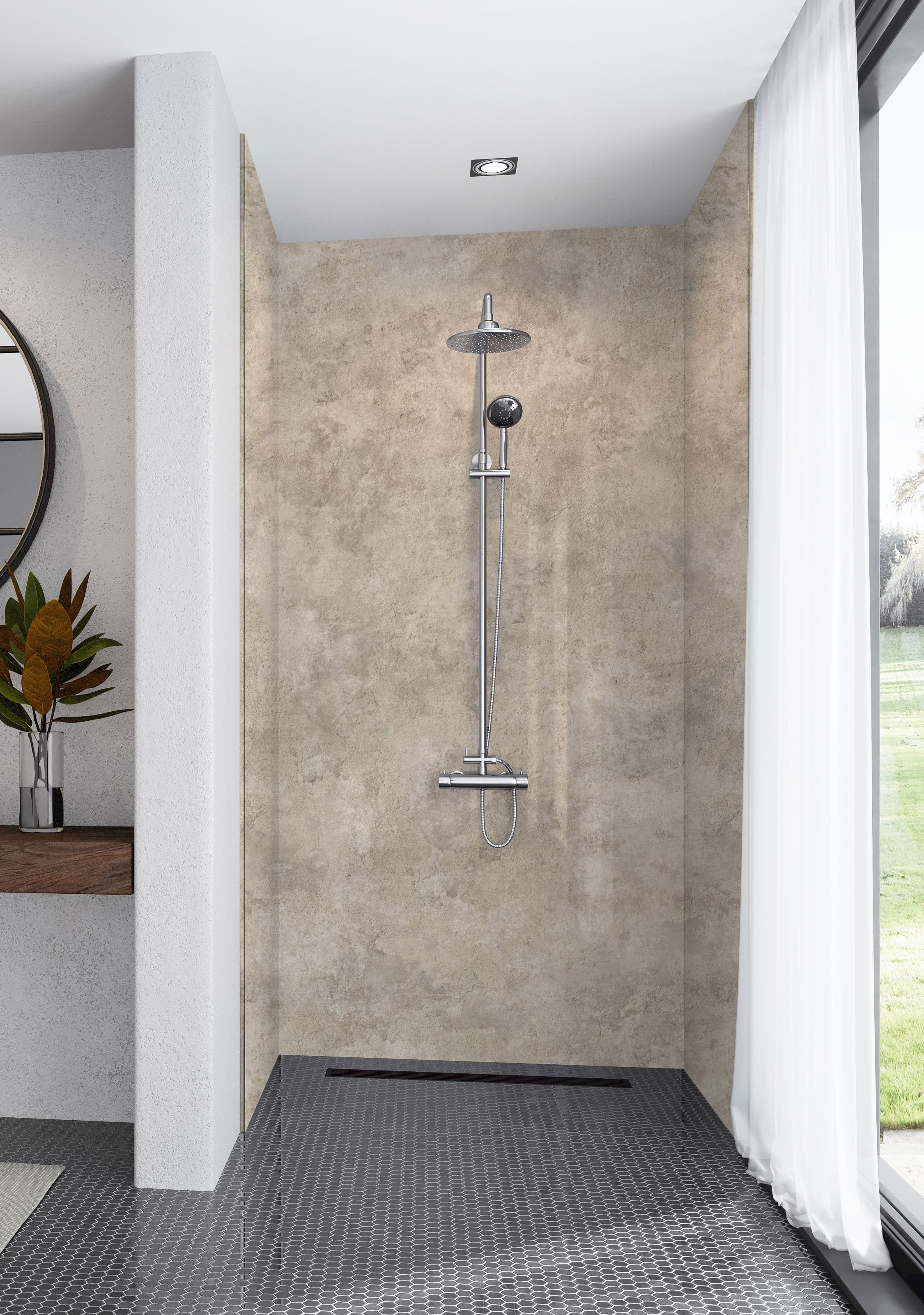 Image of Mermaid Elite Treviso 3 Sided Shower Panel Kit - 900 x 900mm