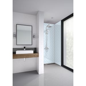 Mermaid Blue Florals 3 Sided Acrylic Shower Panel Kit