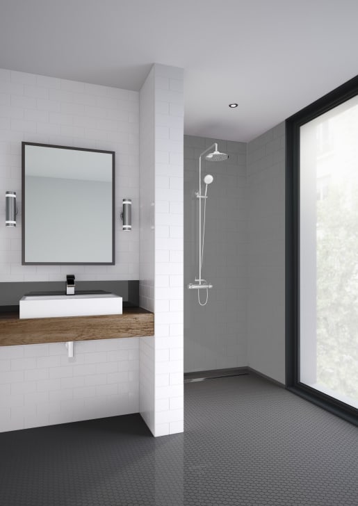 Vertical Tile 2 Sided Shower Panel Kit, Shower Wall Tile Panel Kit