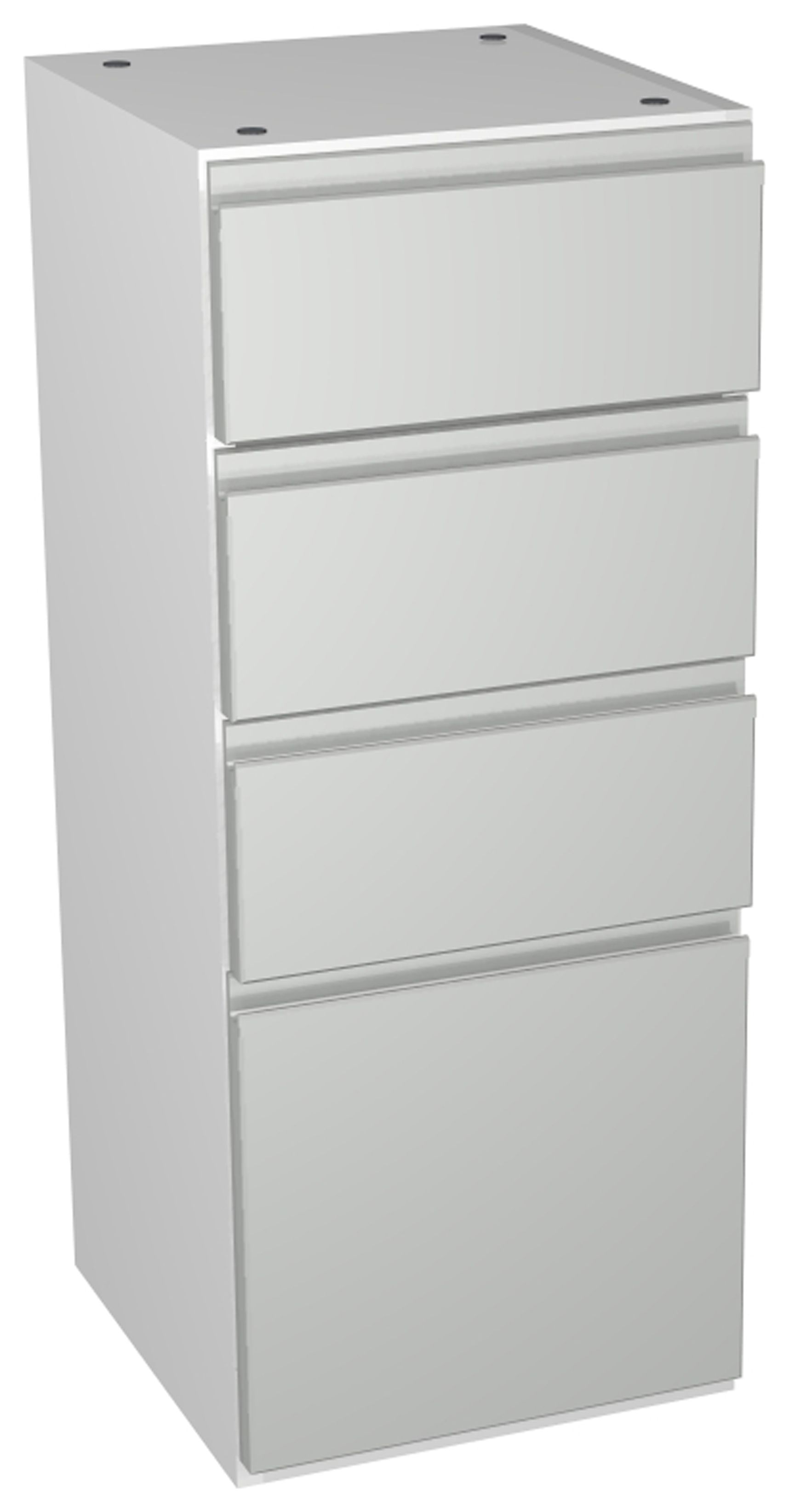 Image of Wickes Hertford Gloss Grey 4 Drawer Storage Unit - 300 x 735mm