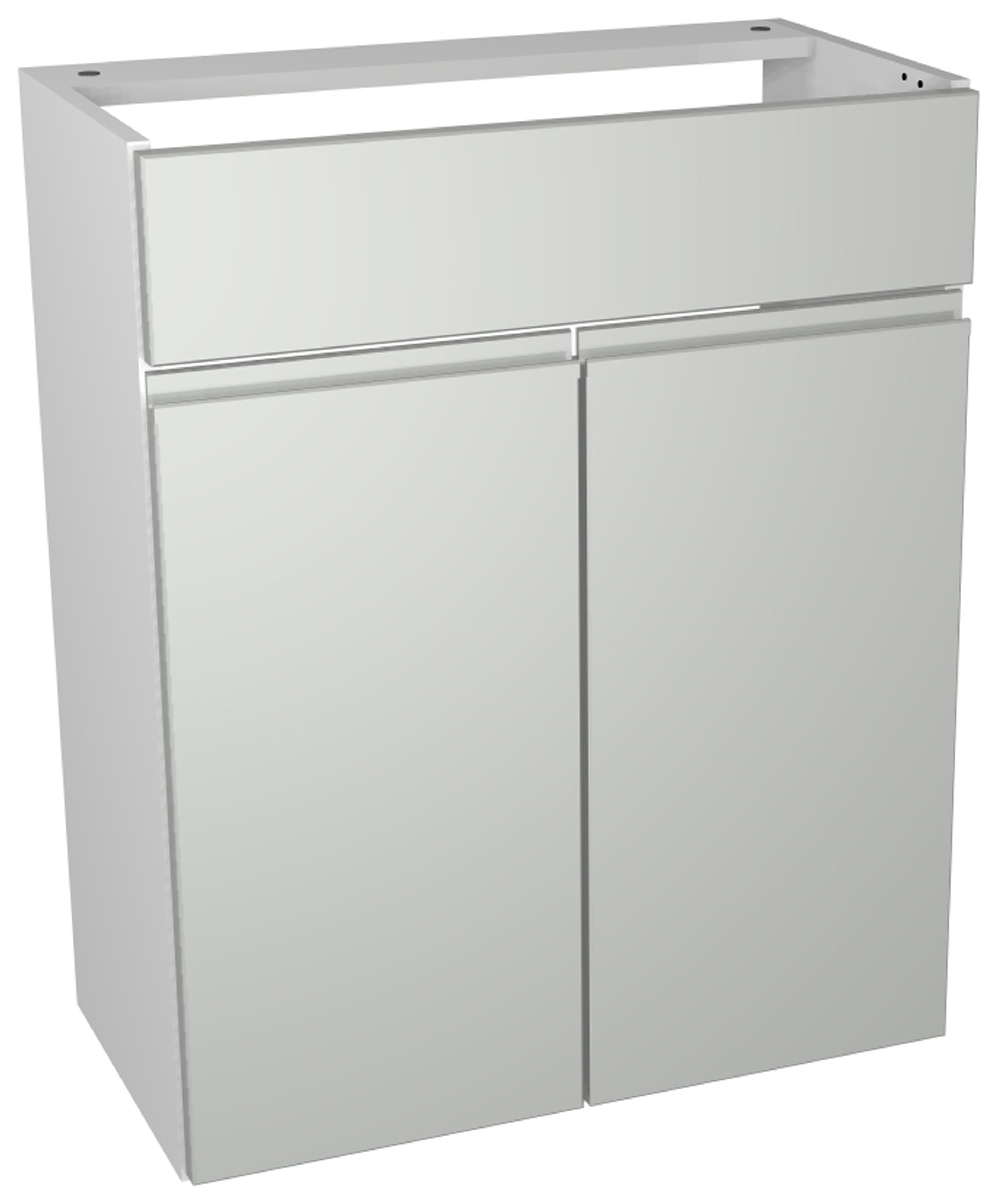 Wickes Hertford Gloss Grey Vanity Unit - 600 x 735mm