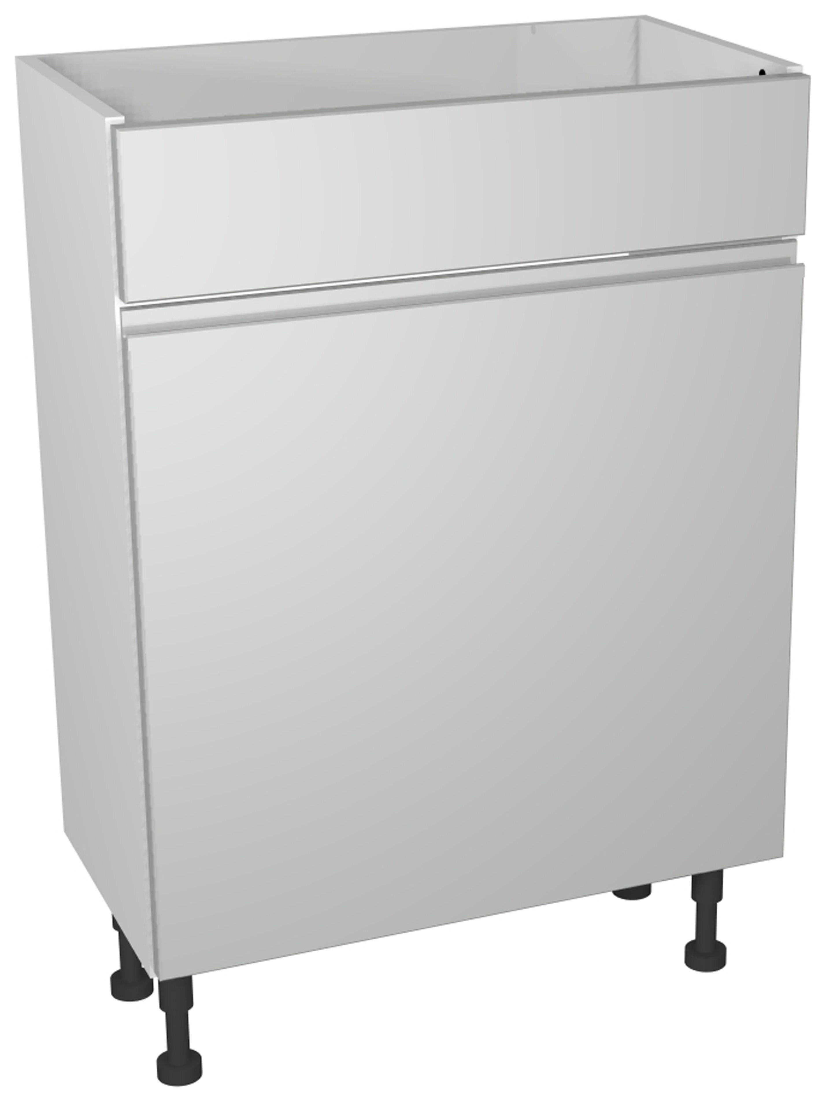 Wickes Hertford Gloss Grey Toilet Unit - 600 x 735mm