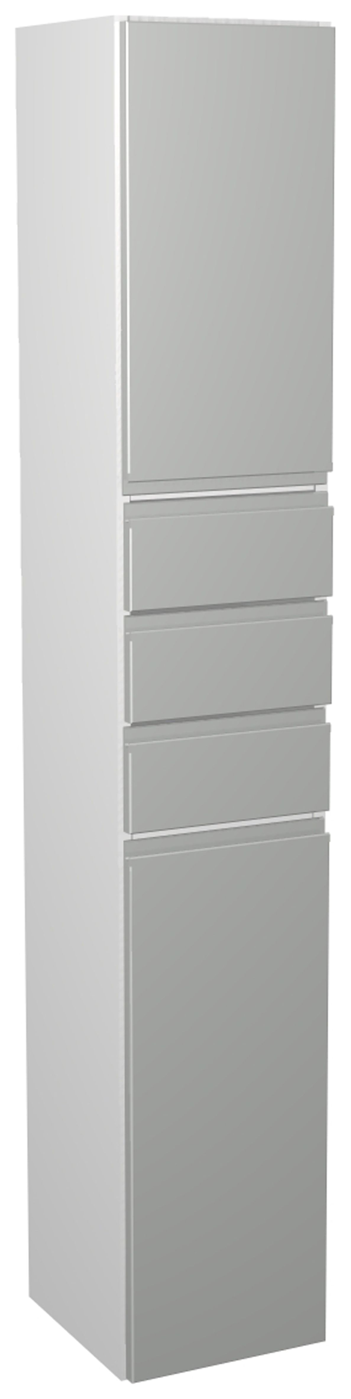 Image of Wickes Hertford Gloss Grey Tower Unit with Drawers - 300 x 1762mm