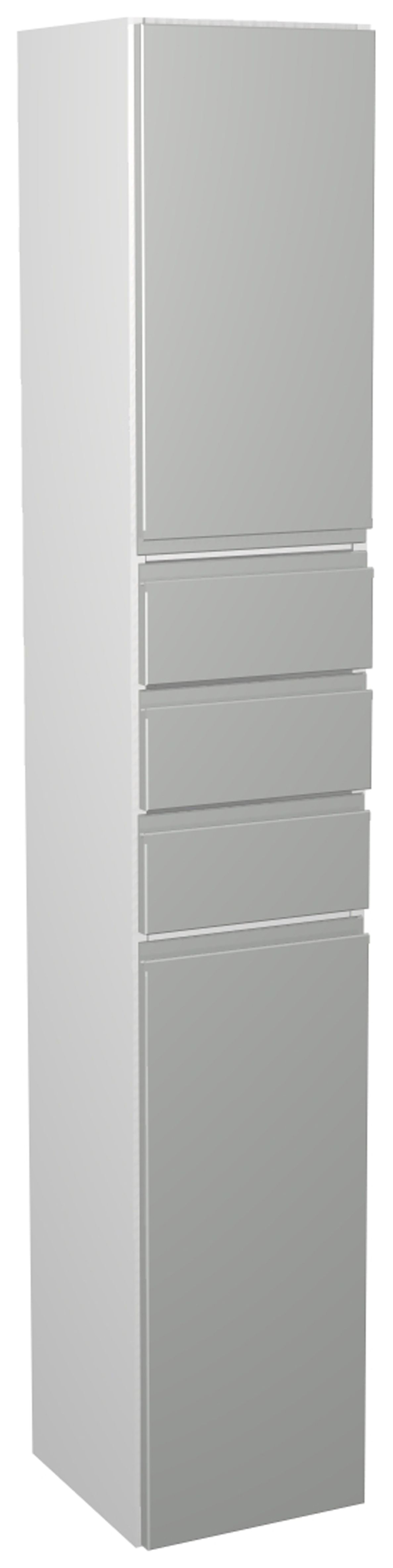 Wickes Hertford Gloss Grey Tower Unit with Drawers - 300 x 1762mm