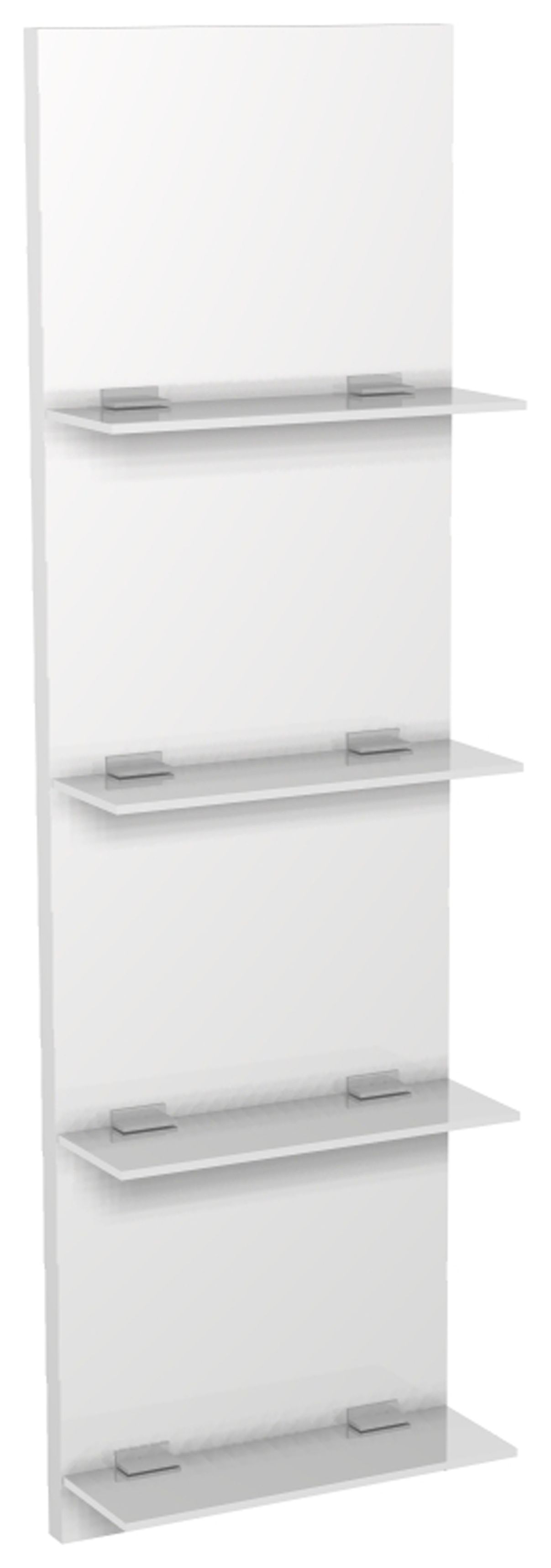 Image of Wickes Hertford Gloss Grey Glass Shelving Unit - 300 x 1072mm