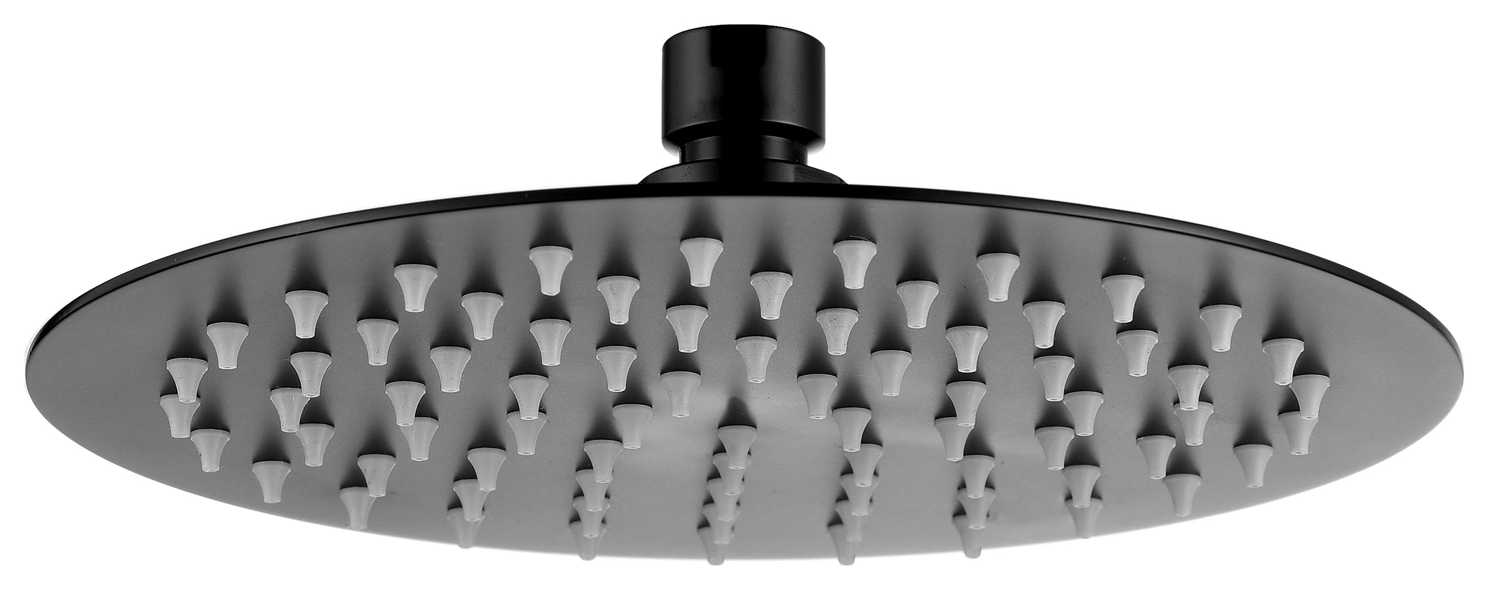 Image of Bristan Round Slimline Black Shower Head - 200mm