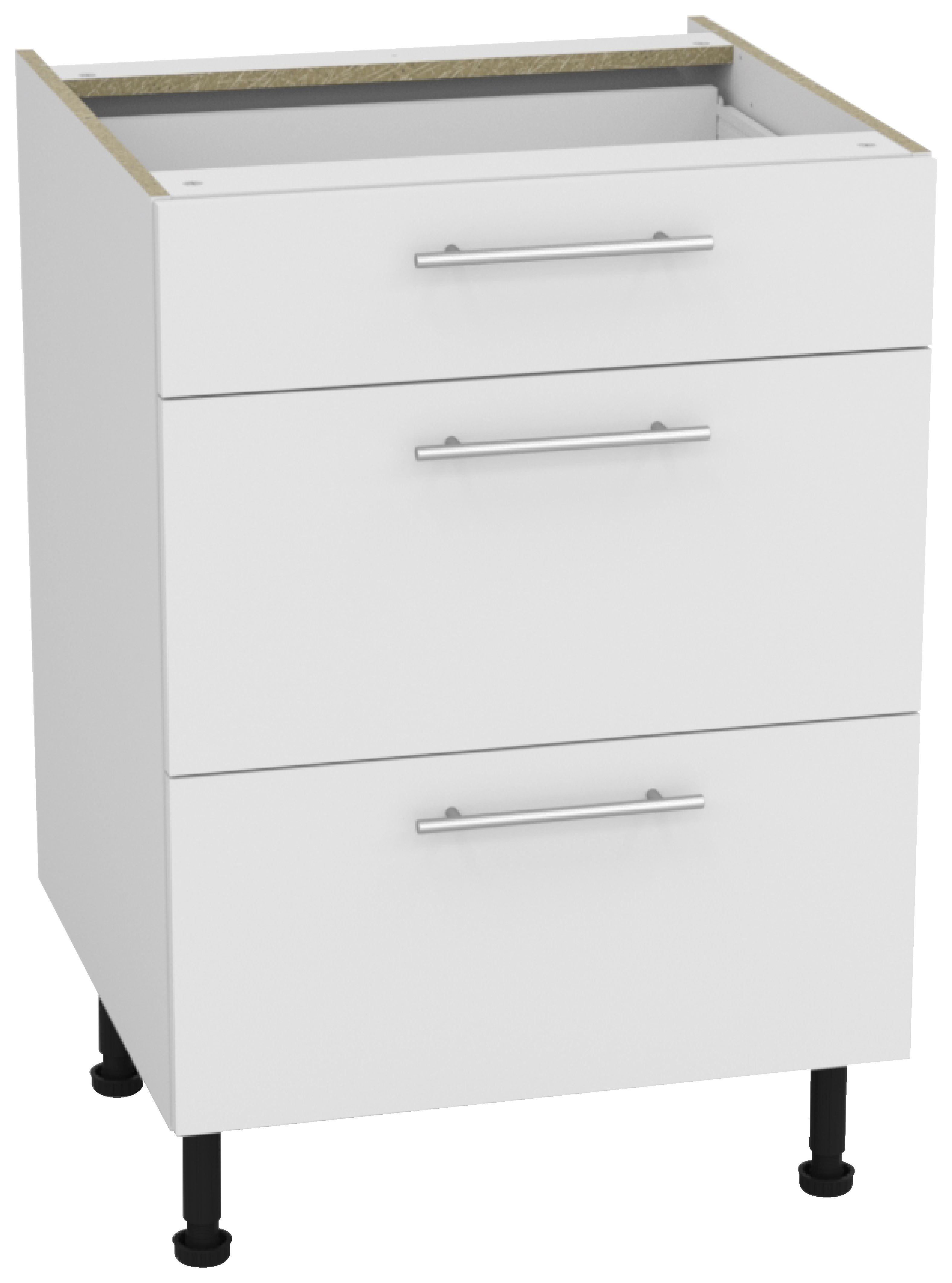 Image of Orlando White Gloss Slab Drawer Unit - 600mm