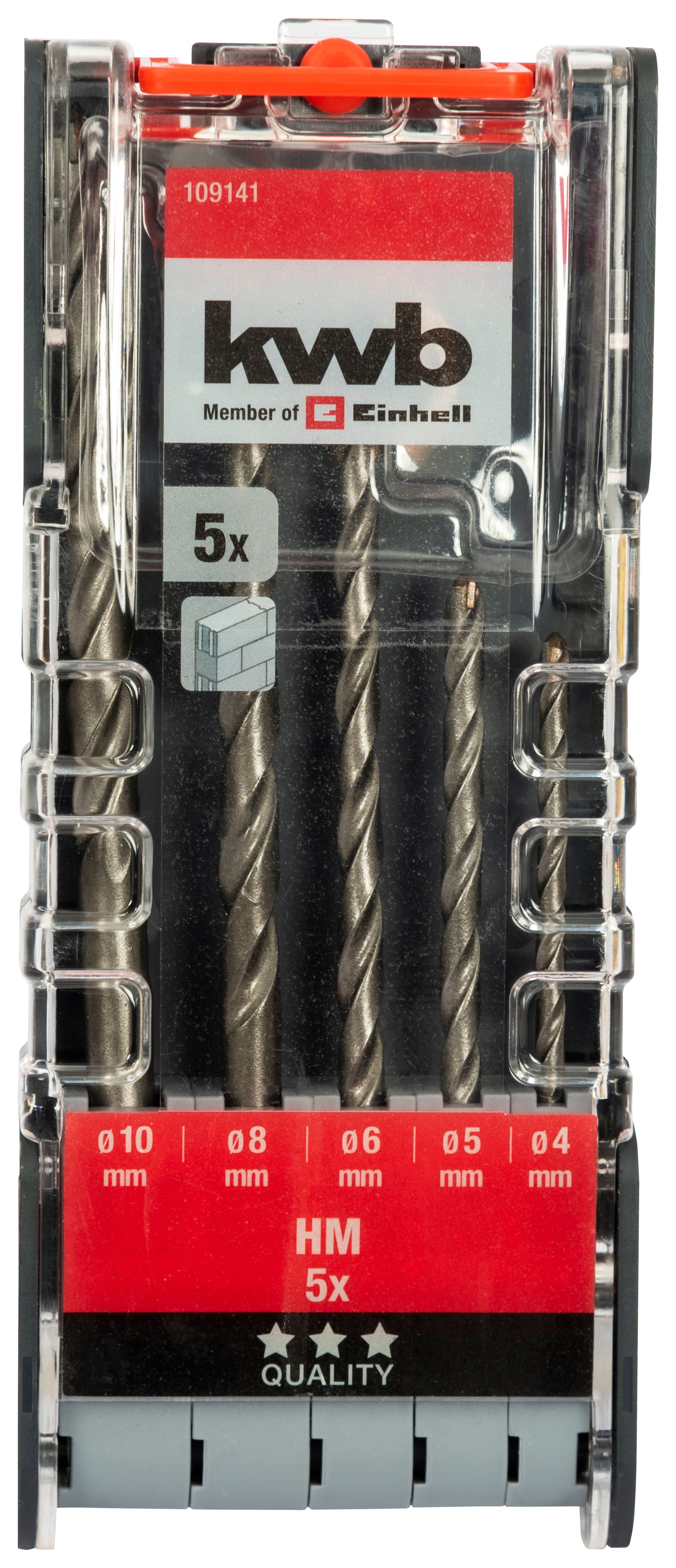 Einhell Kwb Masonry Drill Bit Set - 5 Pack