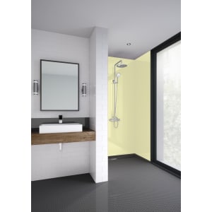 Mermaid Soft Yellow Gloss Acrylic 3 Sided Shower Panel Kit