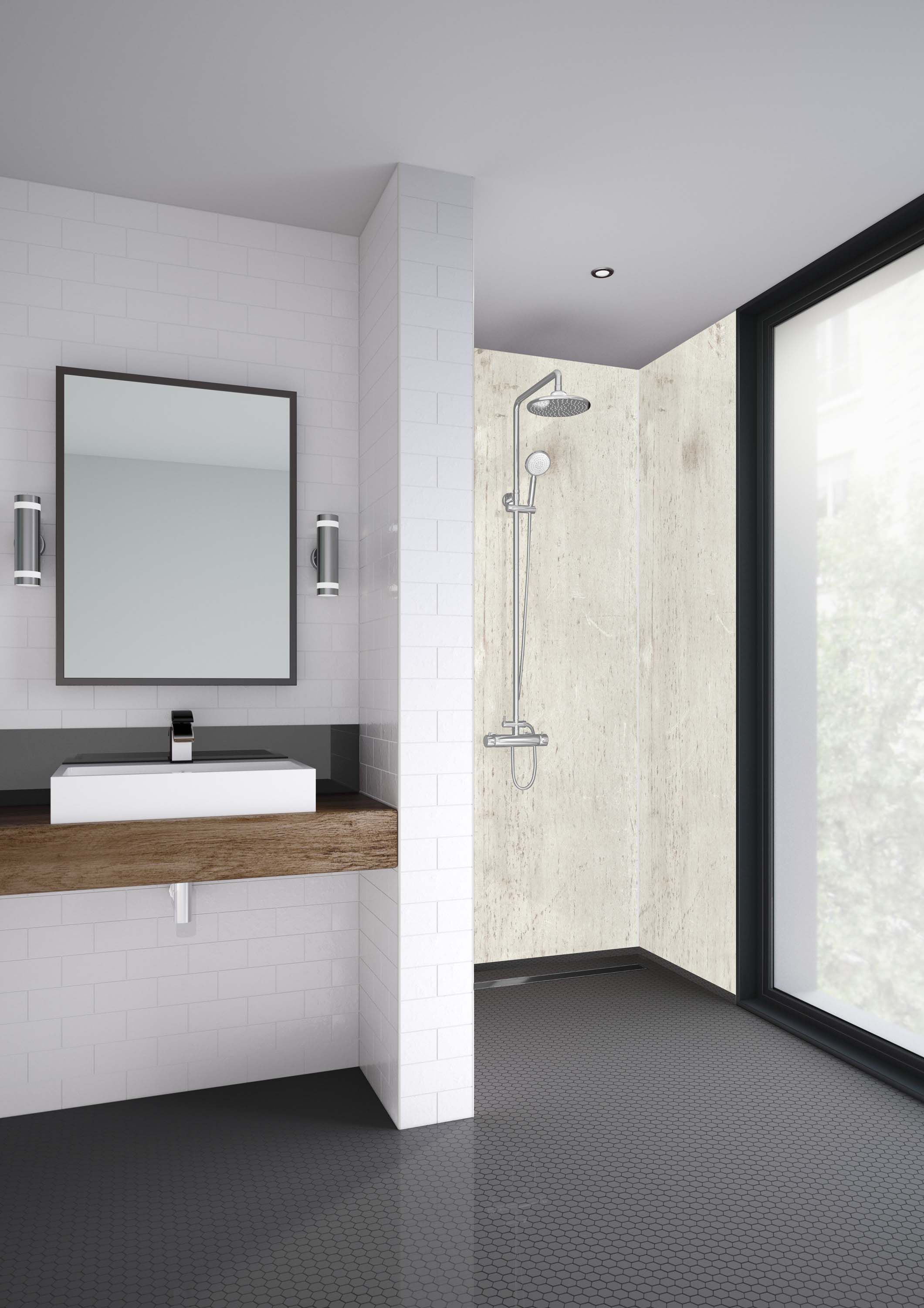 Mermaid Cubist Laminate 2 Sided Shower Panel Kit - 900 x 900mm