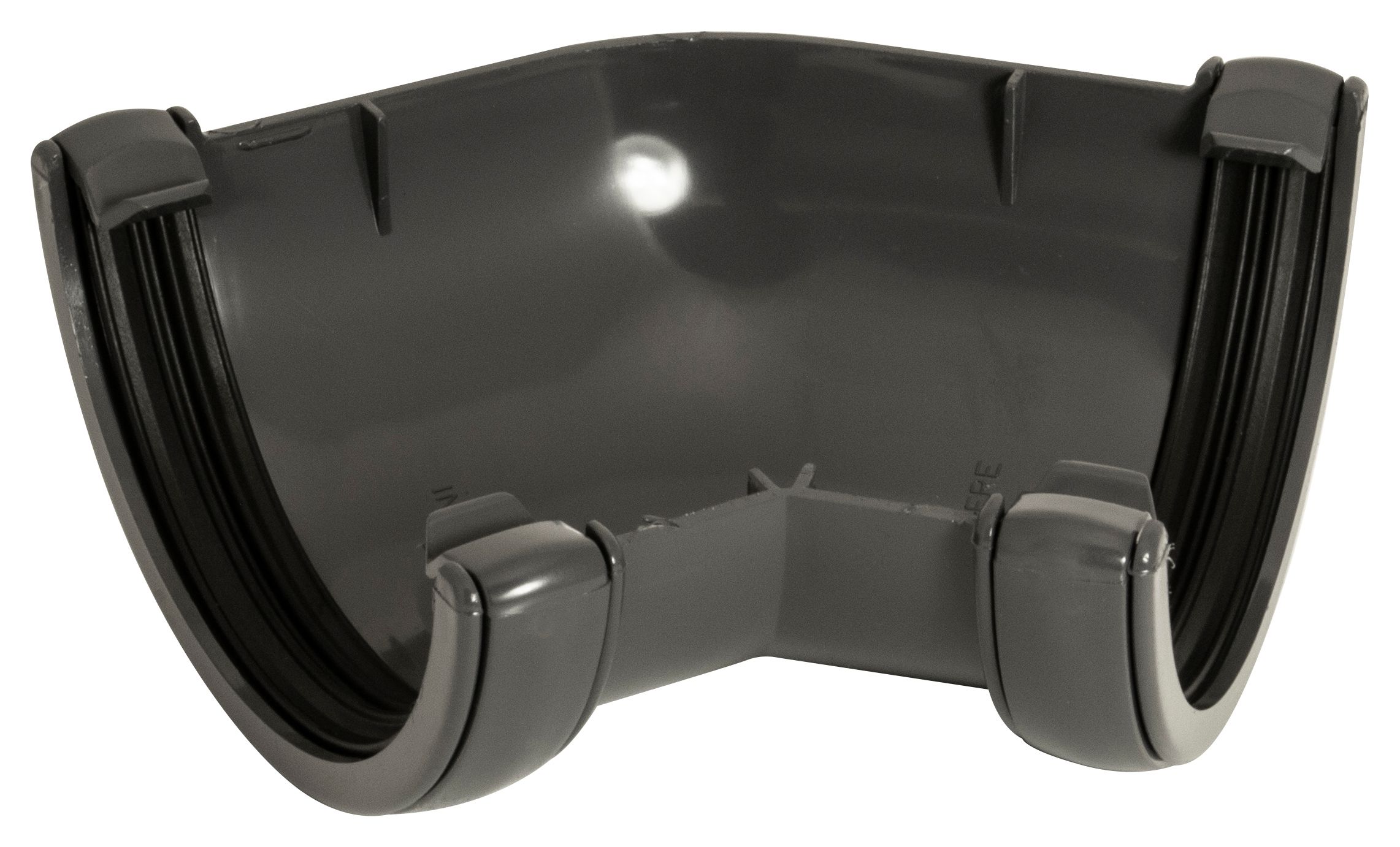 FloPlast 112mm Round Line Gutter 135° Angle - Anthracite Grey