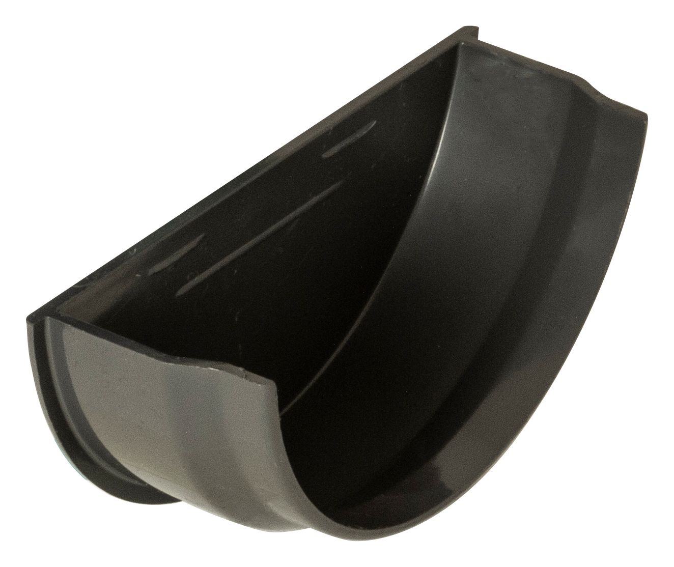 FloPlast 112mm Round Line Gutter Internal Stop End - Anthracite Grey