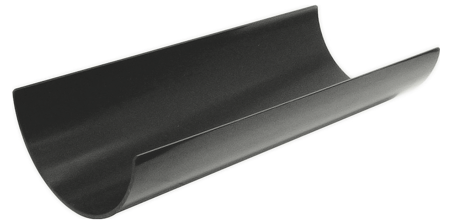 FloPlast 112mm Round Line Gutter Length - Anthracite Grey 4m