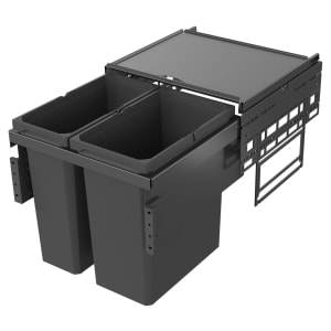 Envi Anthracite Under Sink 1x21L & 1x28L bin for 500mm Base Unit