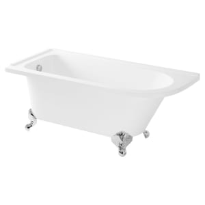 Wickes Acrylic Traditional Left Hand Freestanding Roll Top Shower Bath - 1680 x 750mm