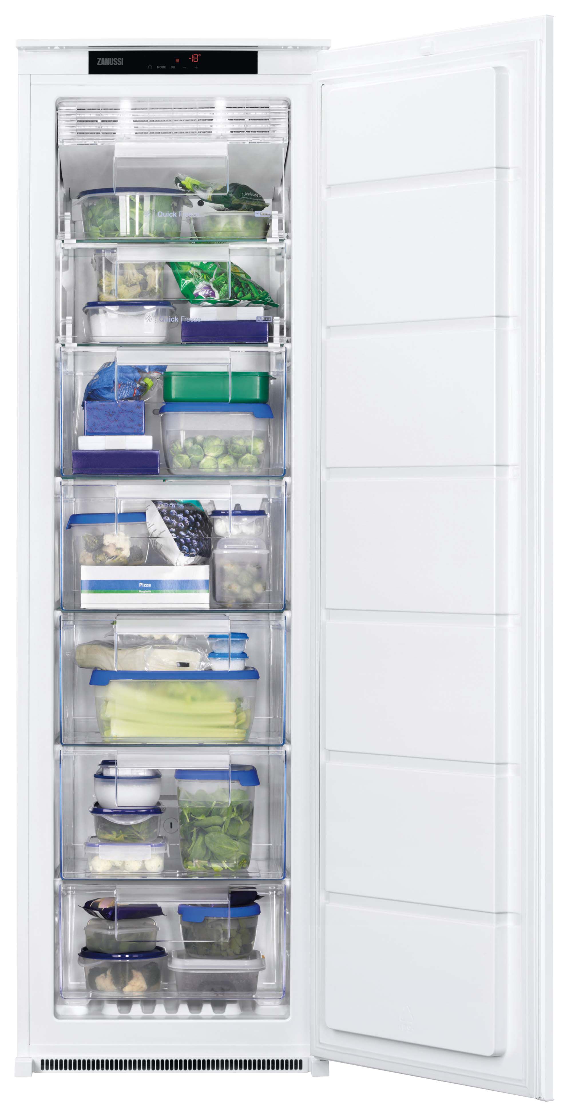 Image of Zanussi ZUNN18FS1 Integrated Larder Freezer - White