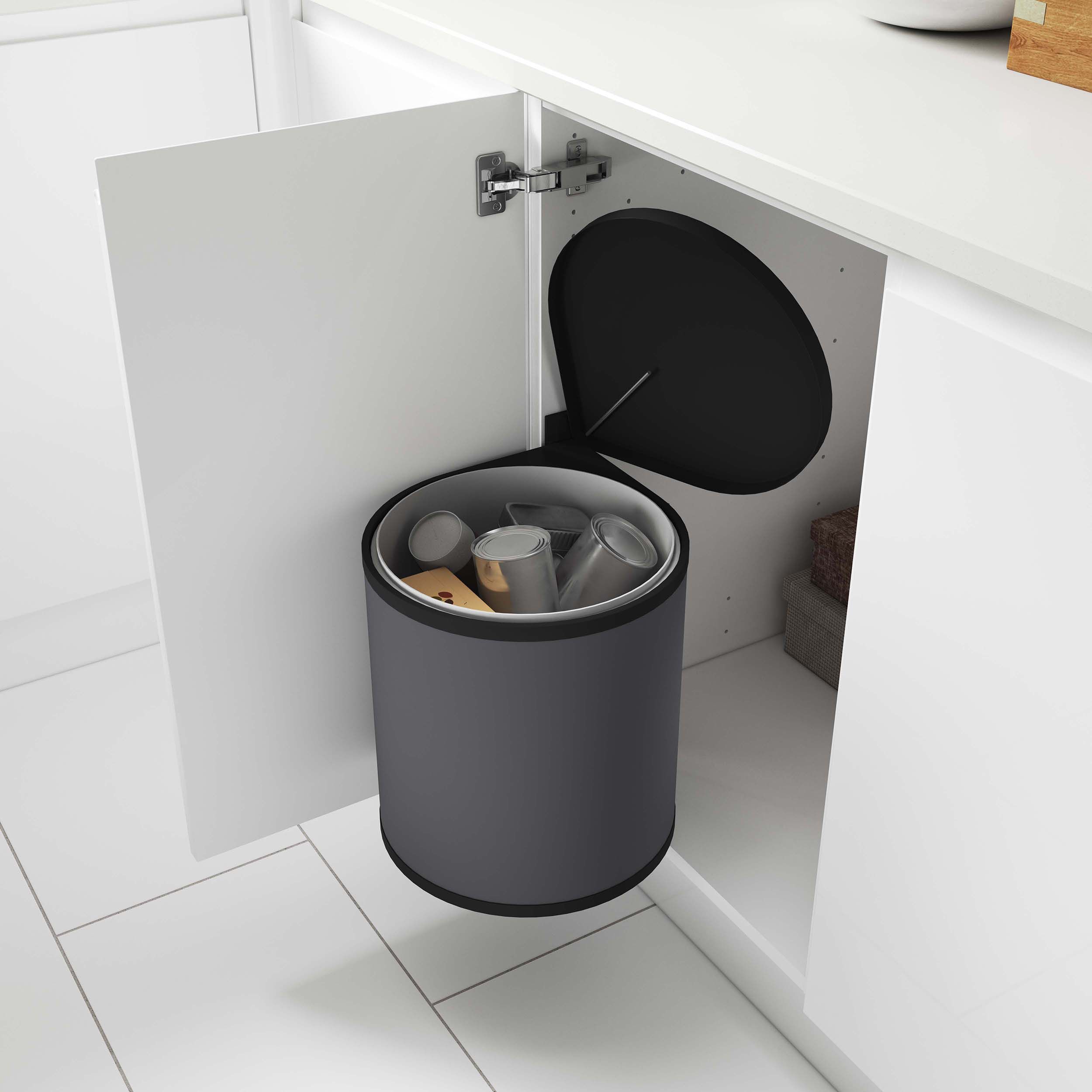 Image of Integrated Corner Bin - Grey