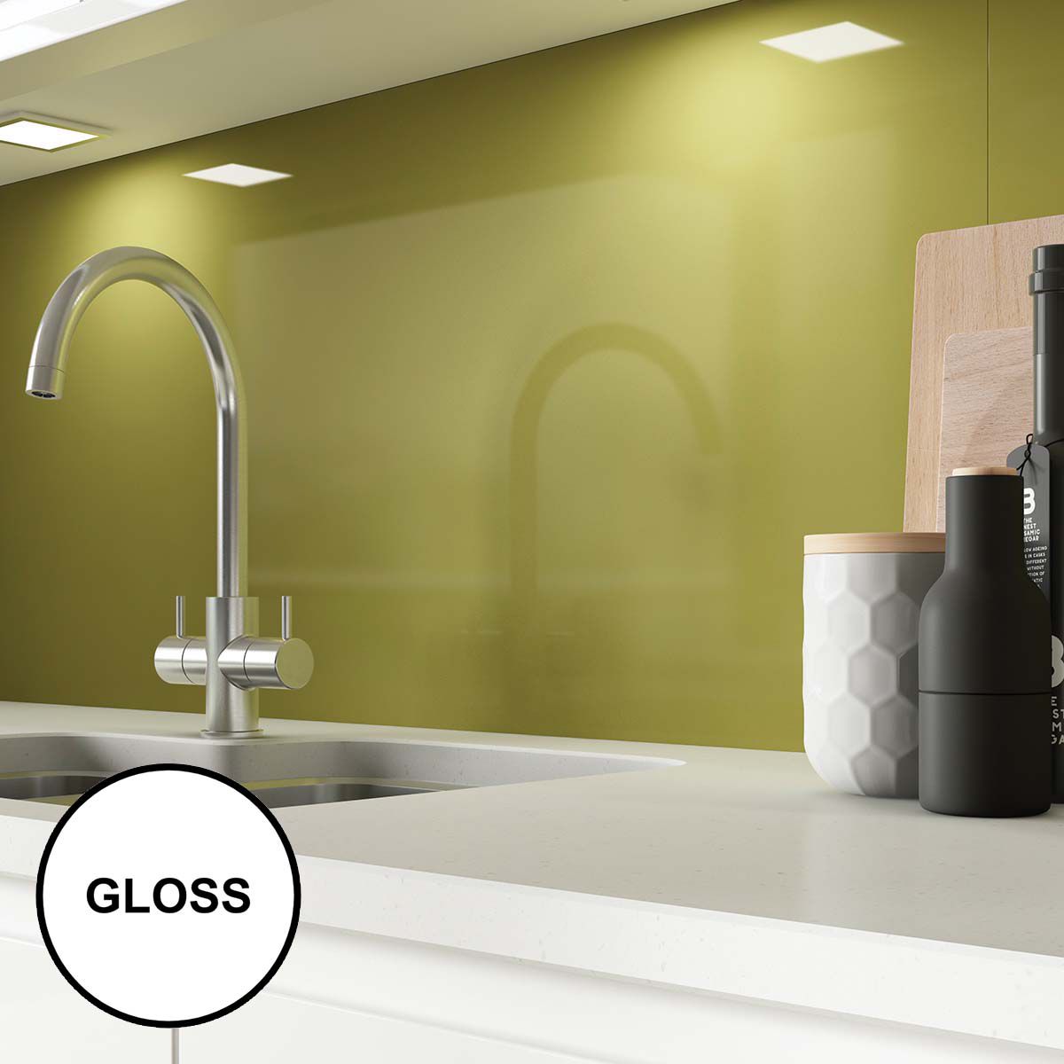 AluSplash Splashback Olive 3050 x 610mm - Gloss