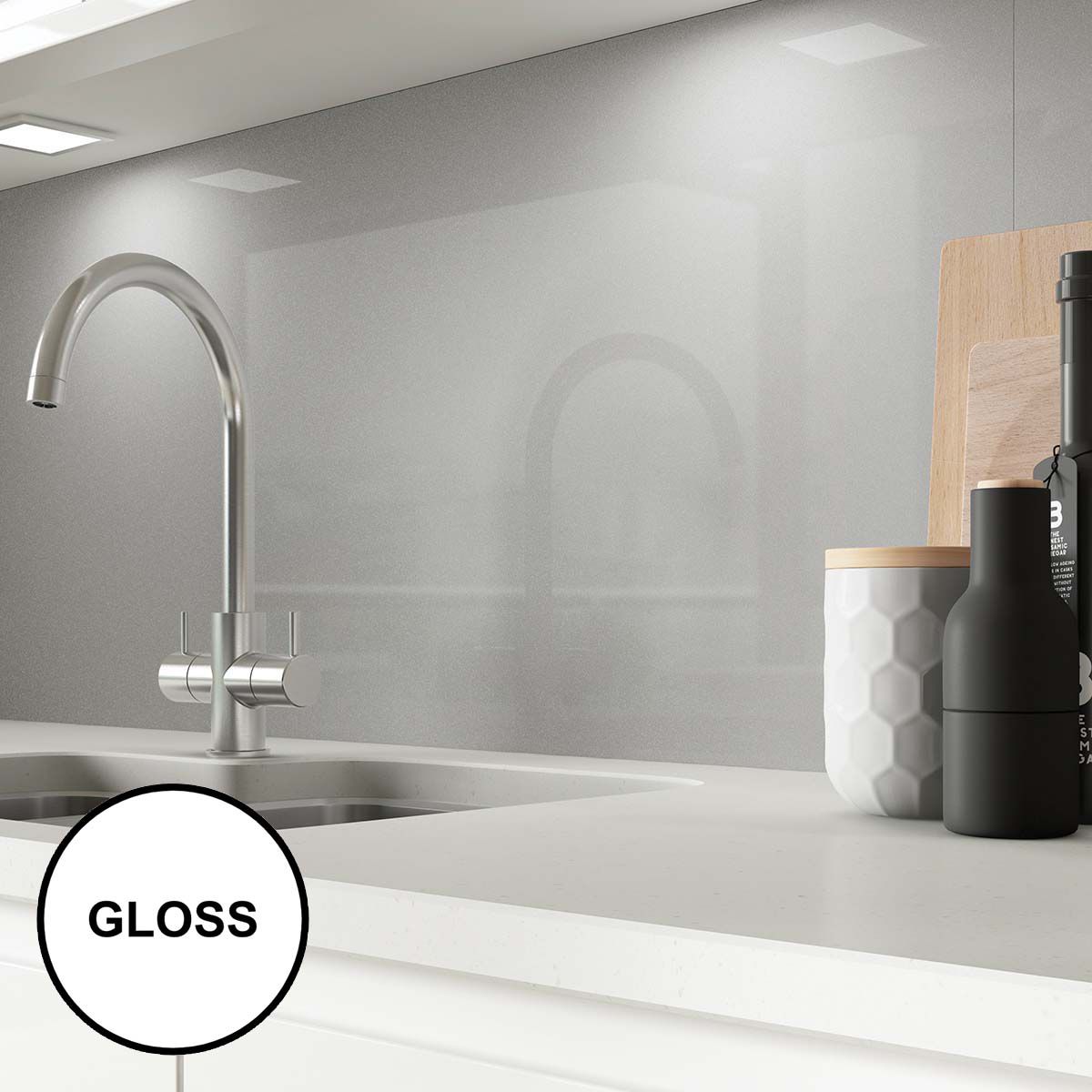 AluSplash Splashback Space Silver - Gloss