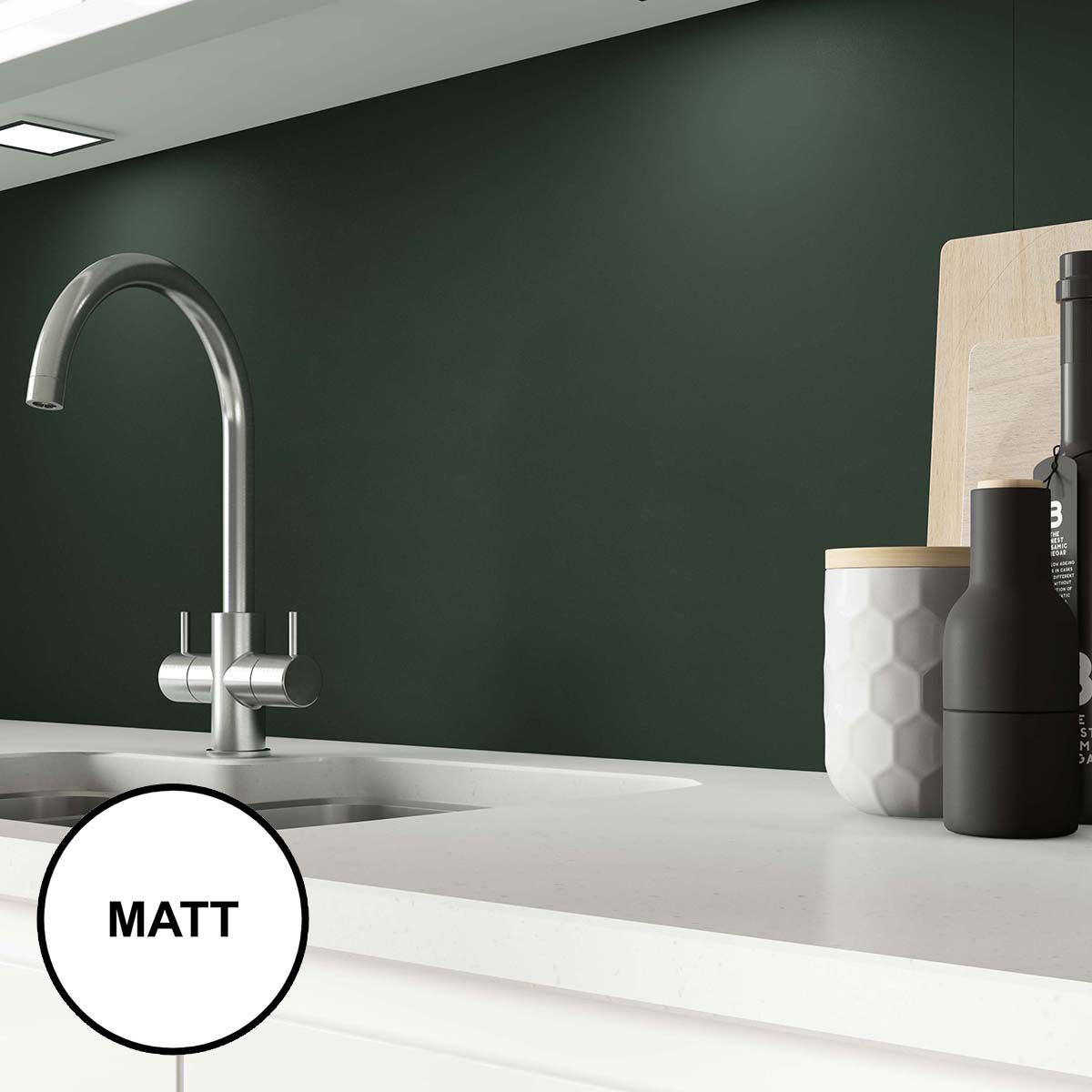 Image of AluSplash Splashback Forest Green 900 x 800mm - Matt