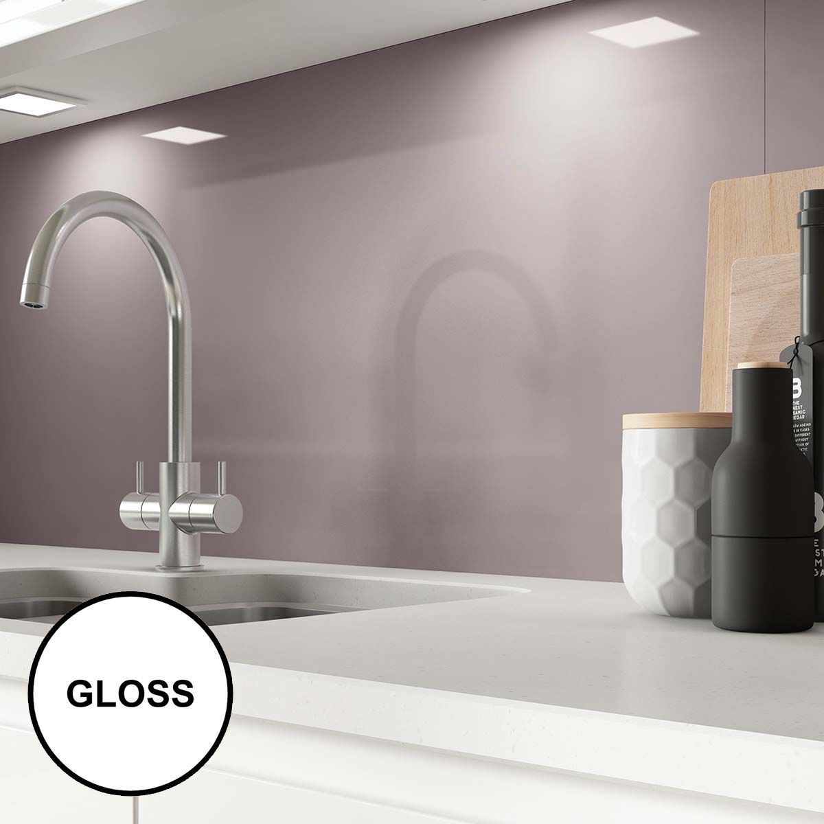 Image of AluSplash Splashback Grey Lavender 3050 x 610mm - Gloss