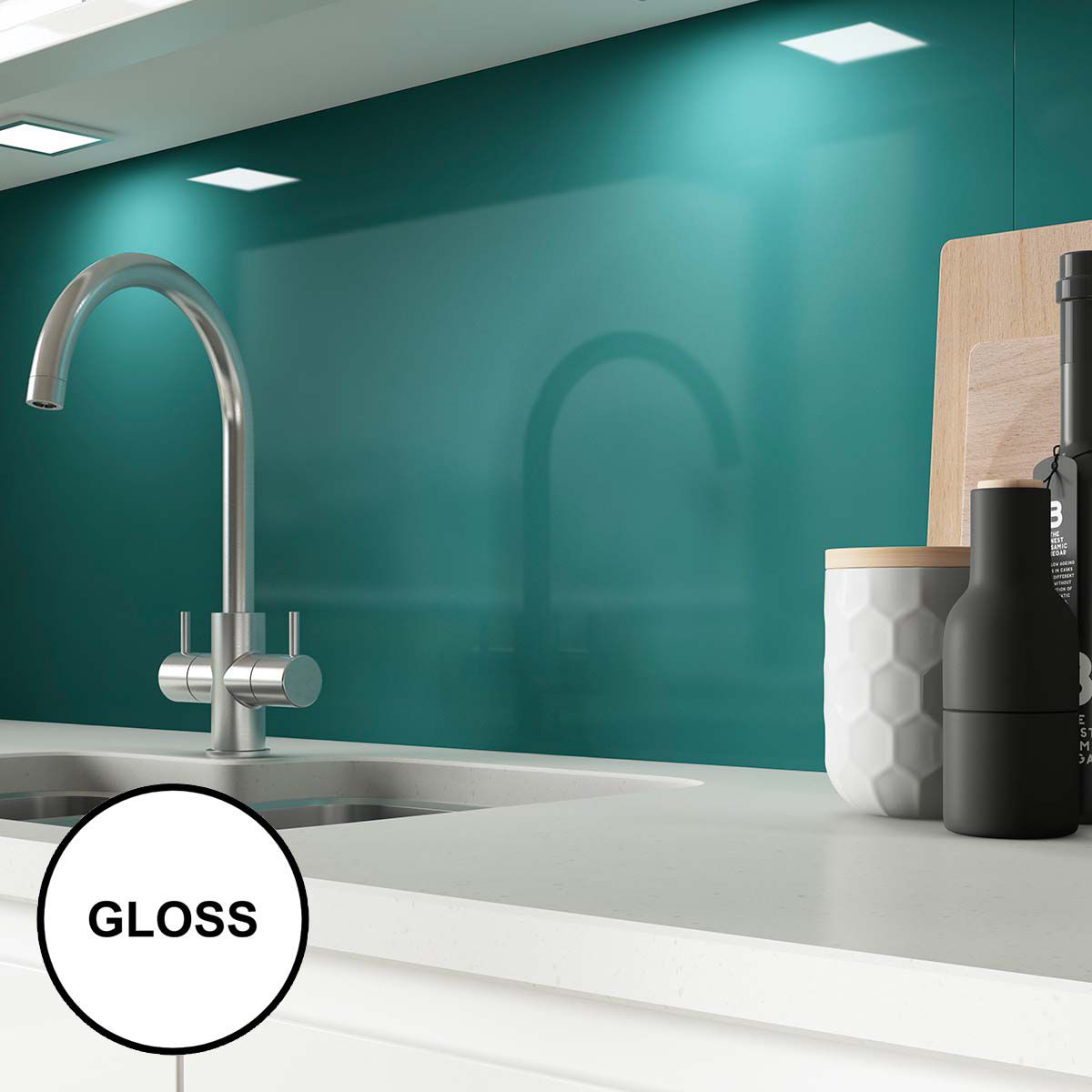 Image of AluSplash Splashback Totally Teal 800 x 600mm - Gloss