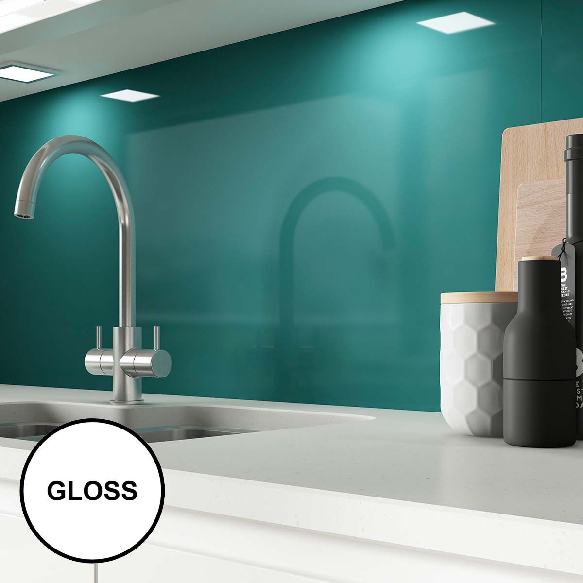 AluSplash Splashback Totally Teal 900 x 800mm - Gloss