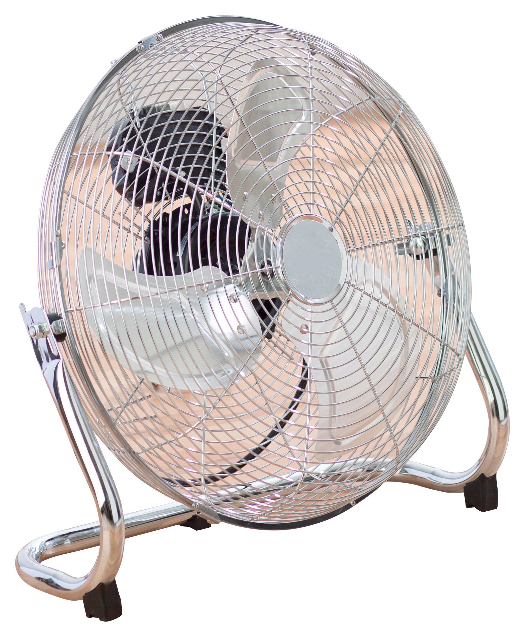 Fine Elements Chrome Floor Fan 18in Wickes.co.uk